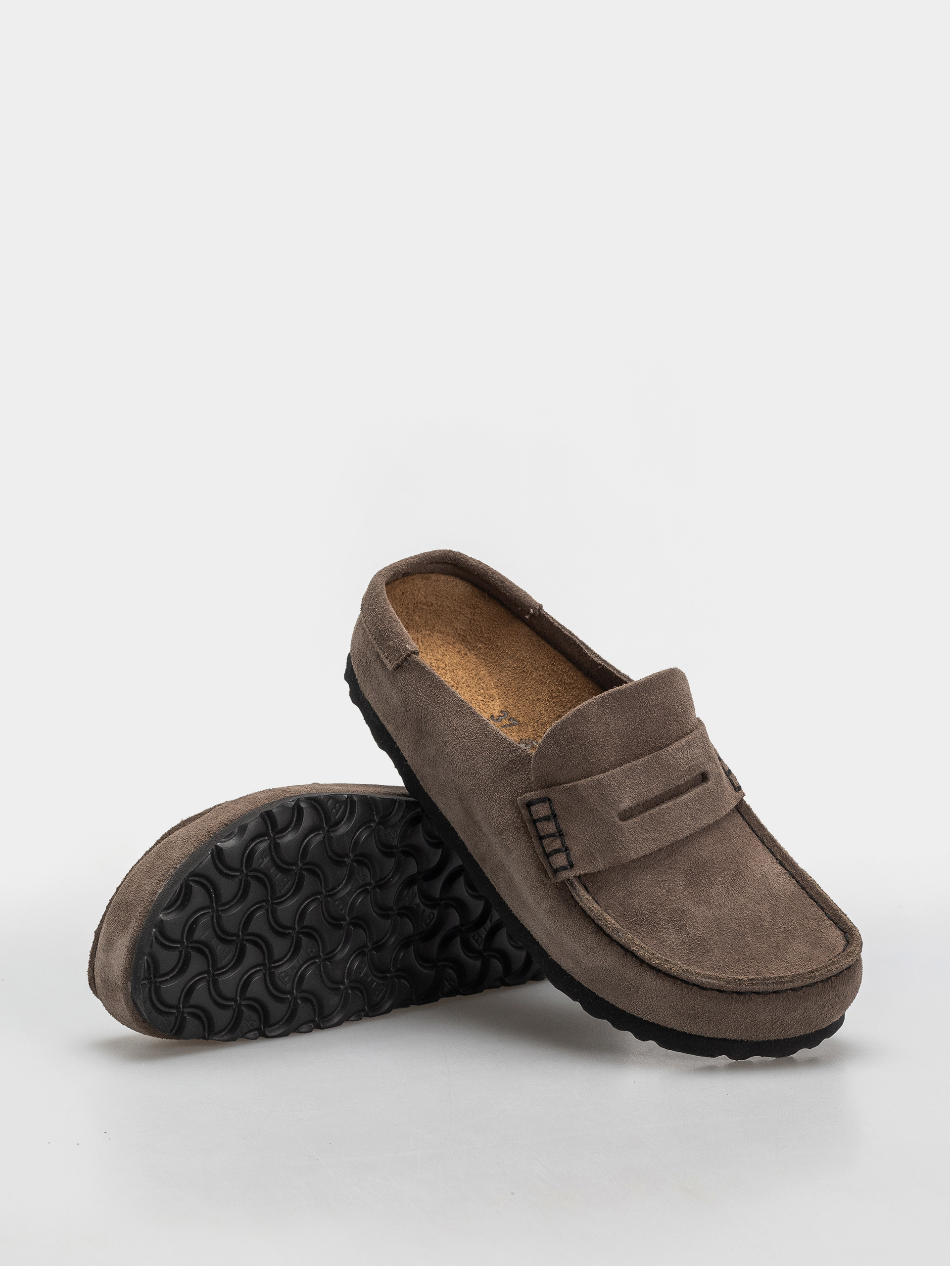 Чехли Birkenstock Naples Wrapped Suede Leather Narrow (concrete gray)