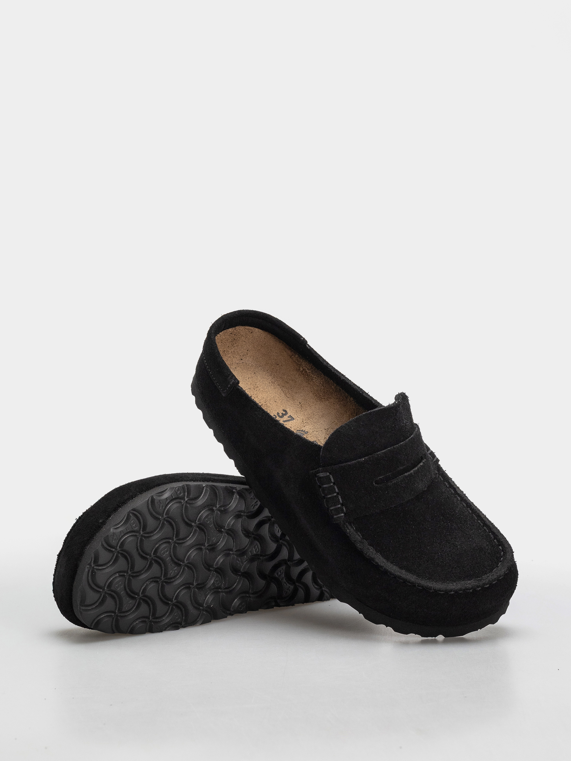 Чехли Birkenstock Naples Wrapped Suede Leather Narrow (black)
