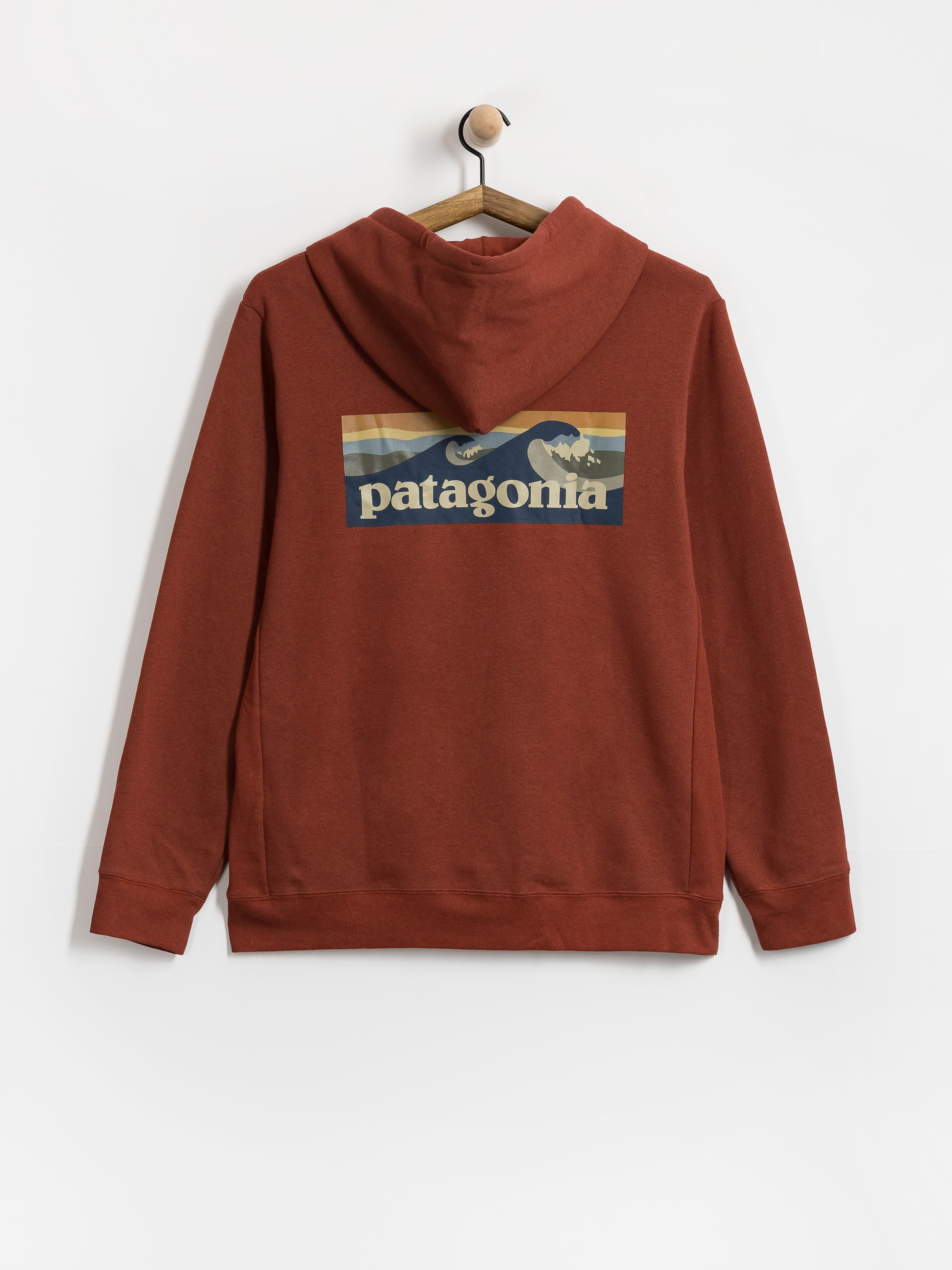 Суитшърт с качулка Patagonia Boardshort Logo Uprisal HD (rusty red)