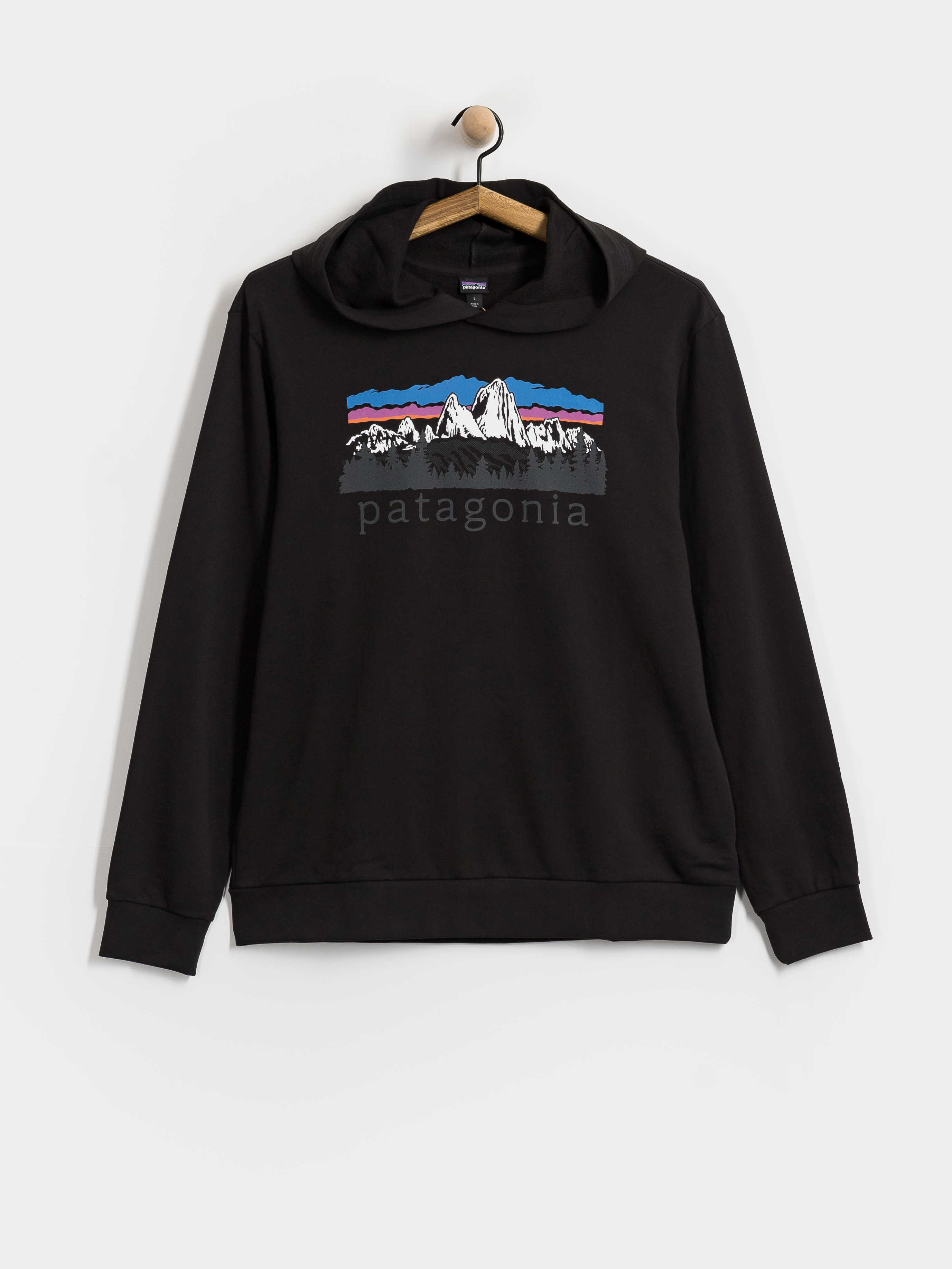Суитшърт с качулка Patagonia Fitz Roy Foothills Daily HD (black)