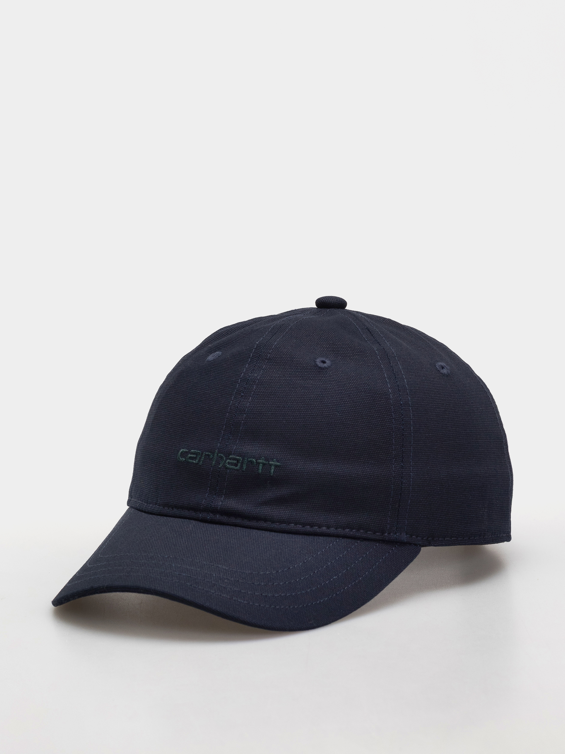 Шапка с козирка Carhartt WIP Canvas Script (dark navy/dark scarab)