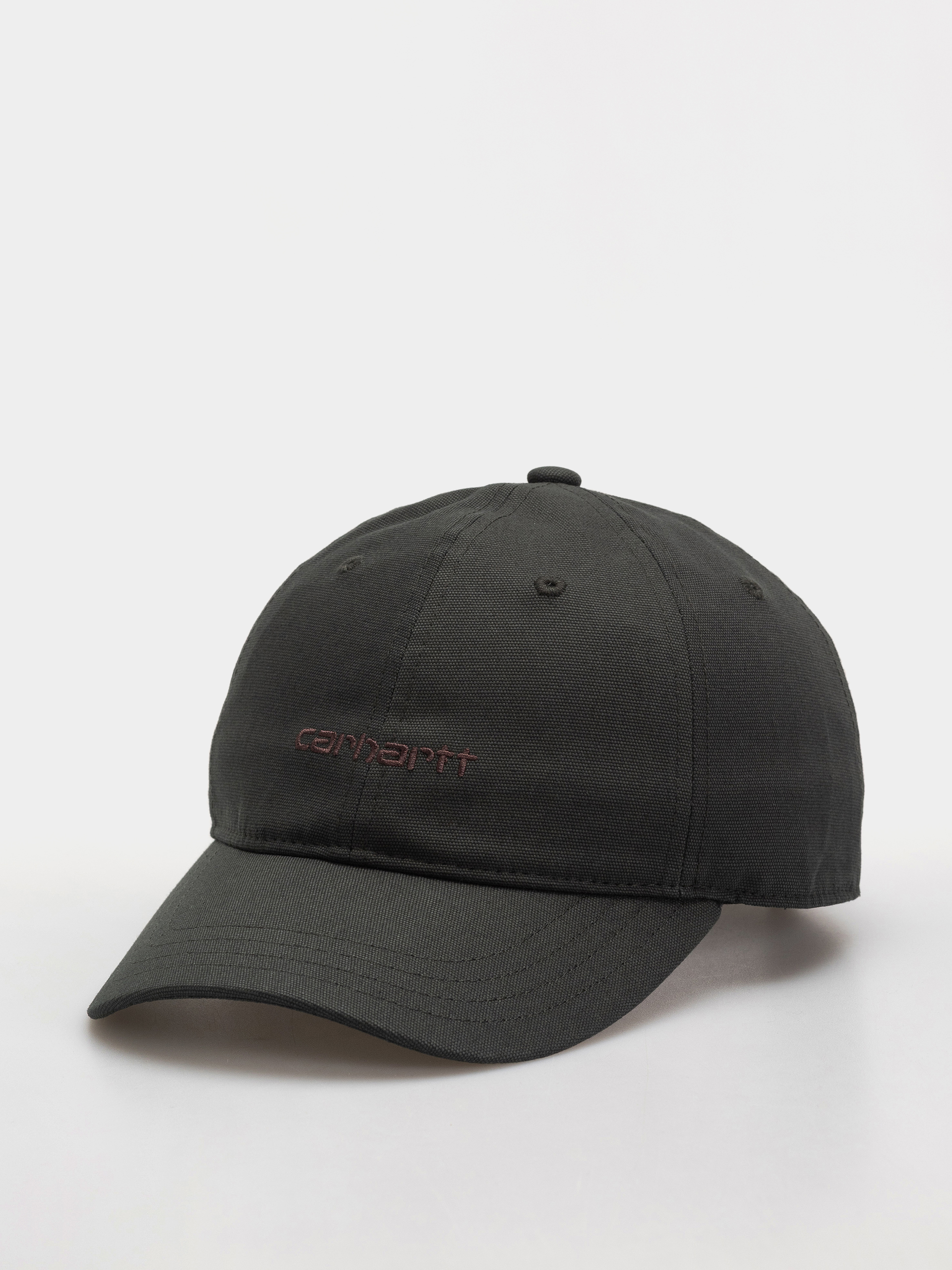 Шапка с козирка Carhartt WIP Canvas Script (dark scarab/palisander)