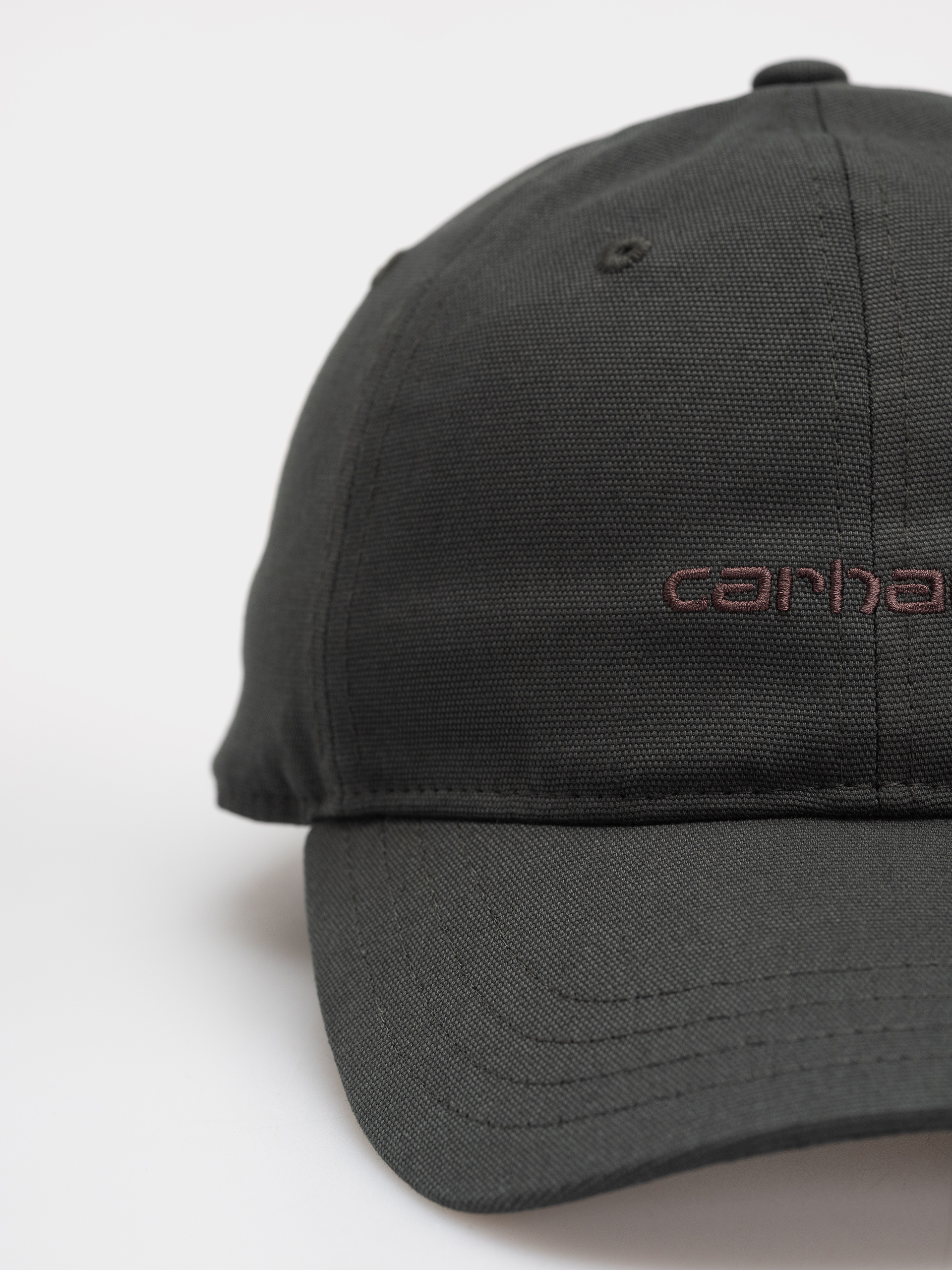 Шапка с козирка Carhartt WIP Canvas Script (dark scarab/palisander)
