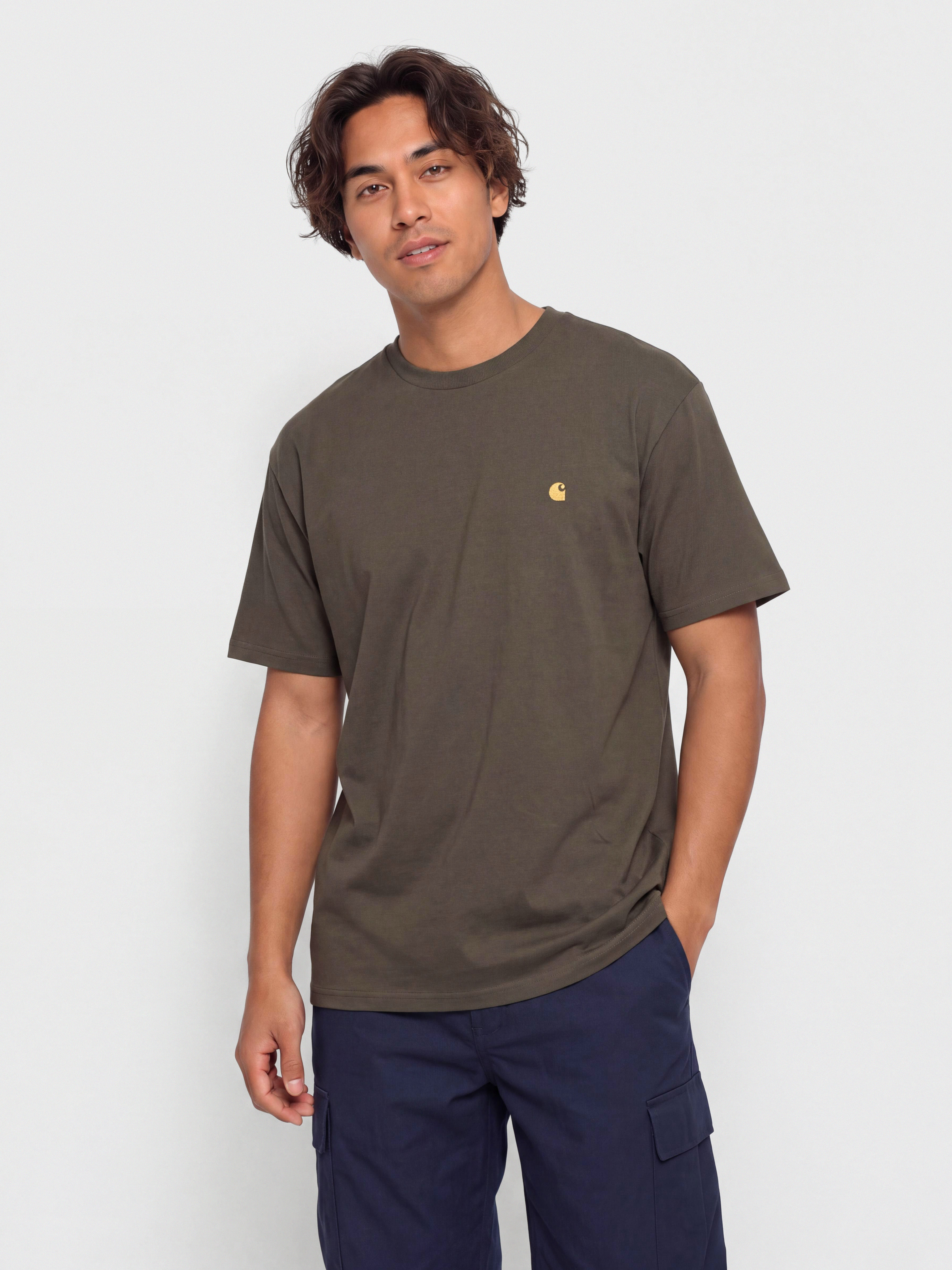 Тениска Carhartt WIP Chase (shungite/gold)