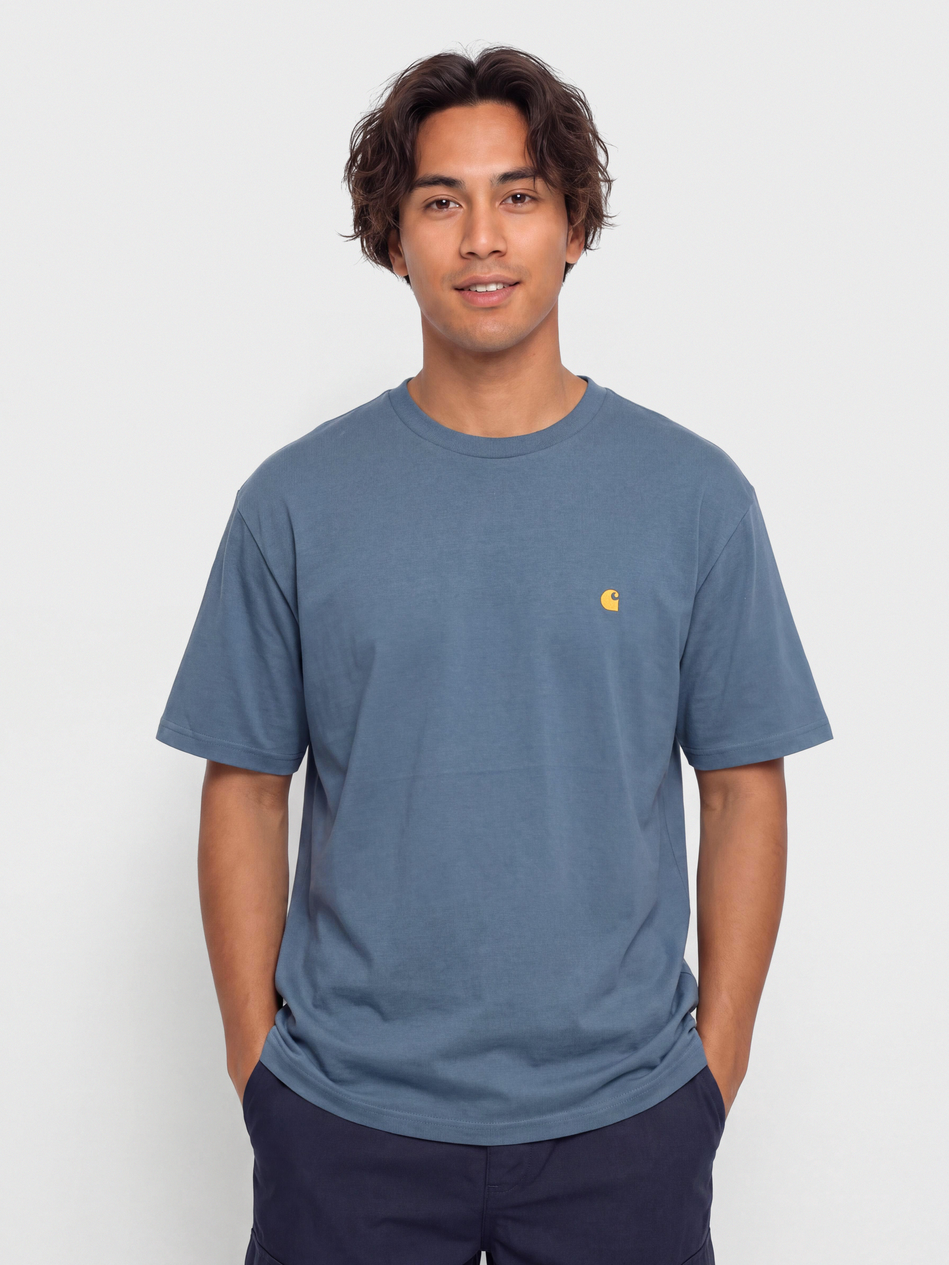 Тениска Carhartt WIP Chase (icesheet/gold)