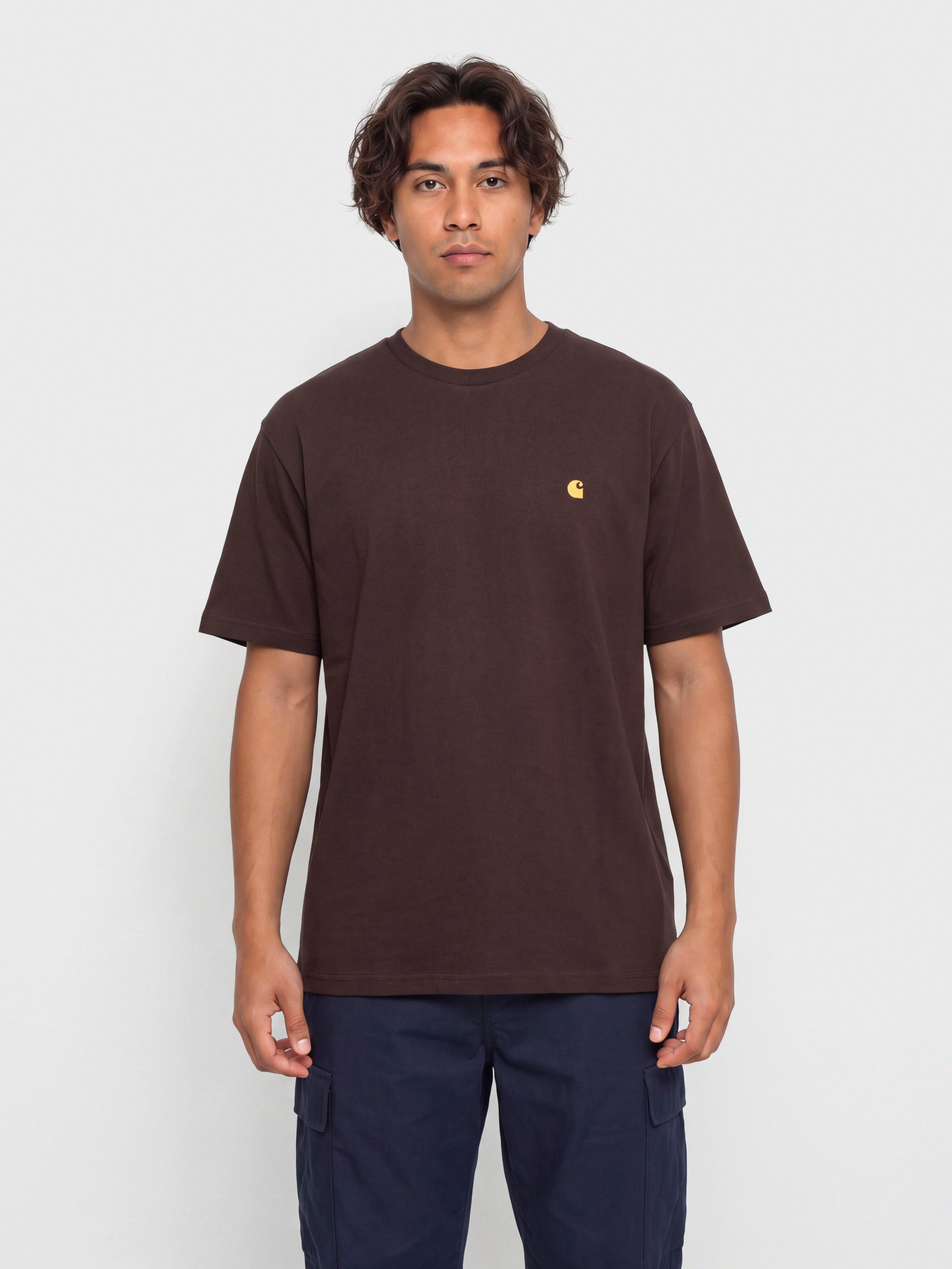 Тениска Carhartt WIP Chase (palisander/gold)