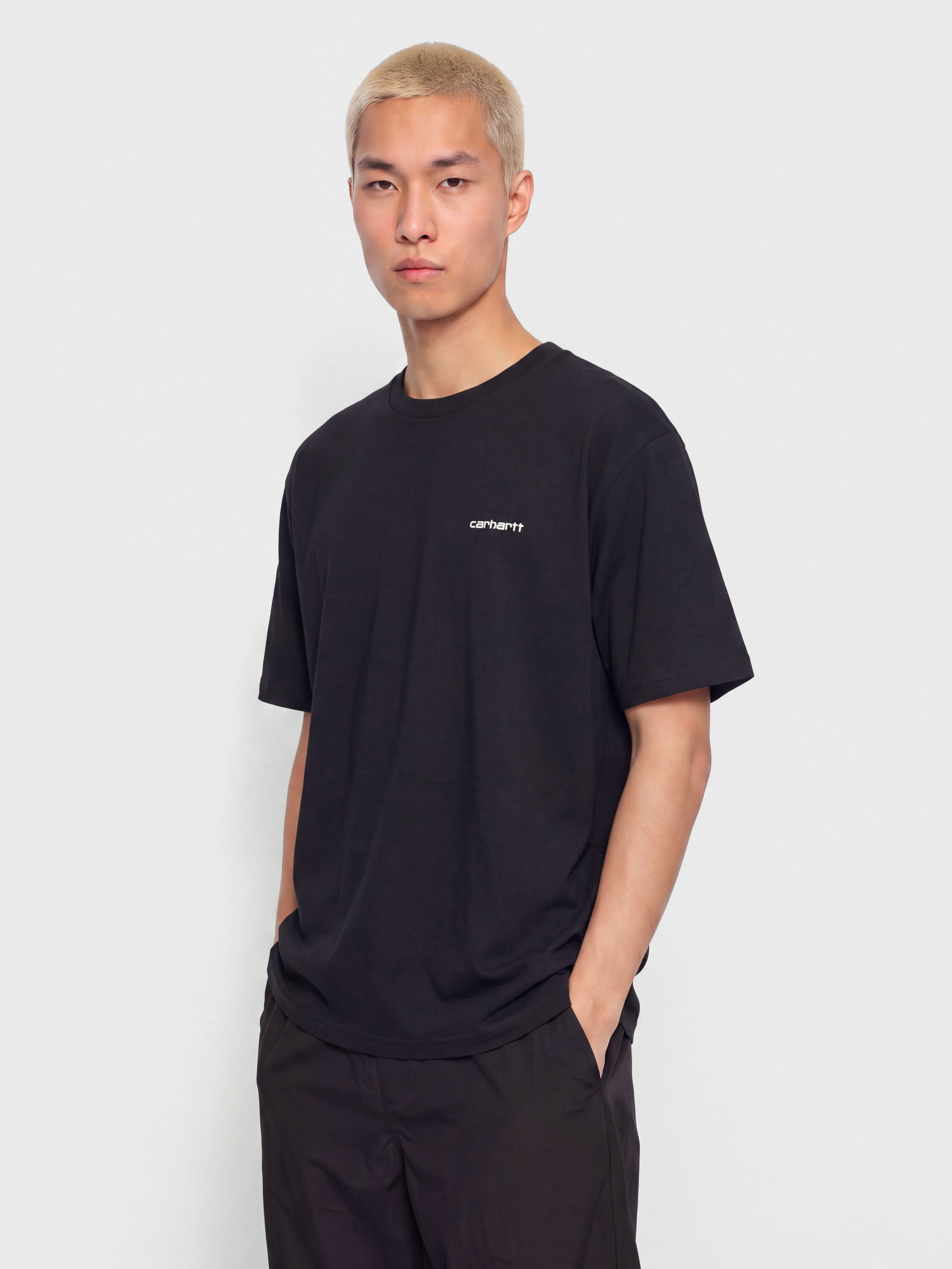 Тениска Carhartt WIP Script Embroidery (dark navy/white)