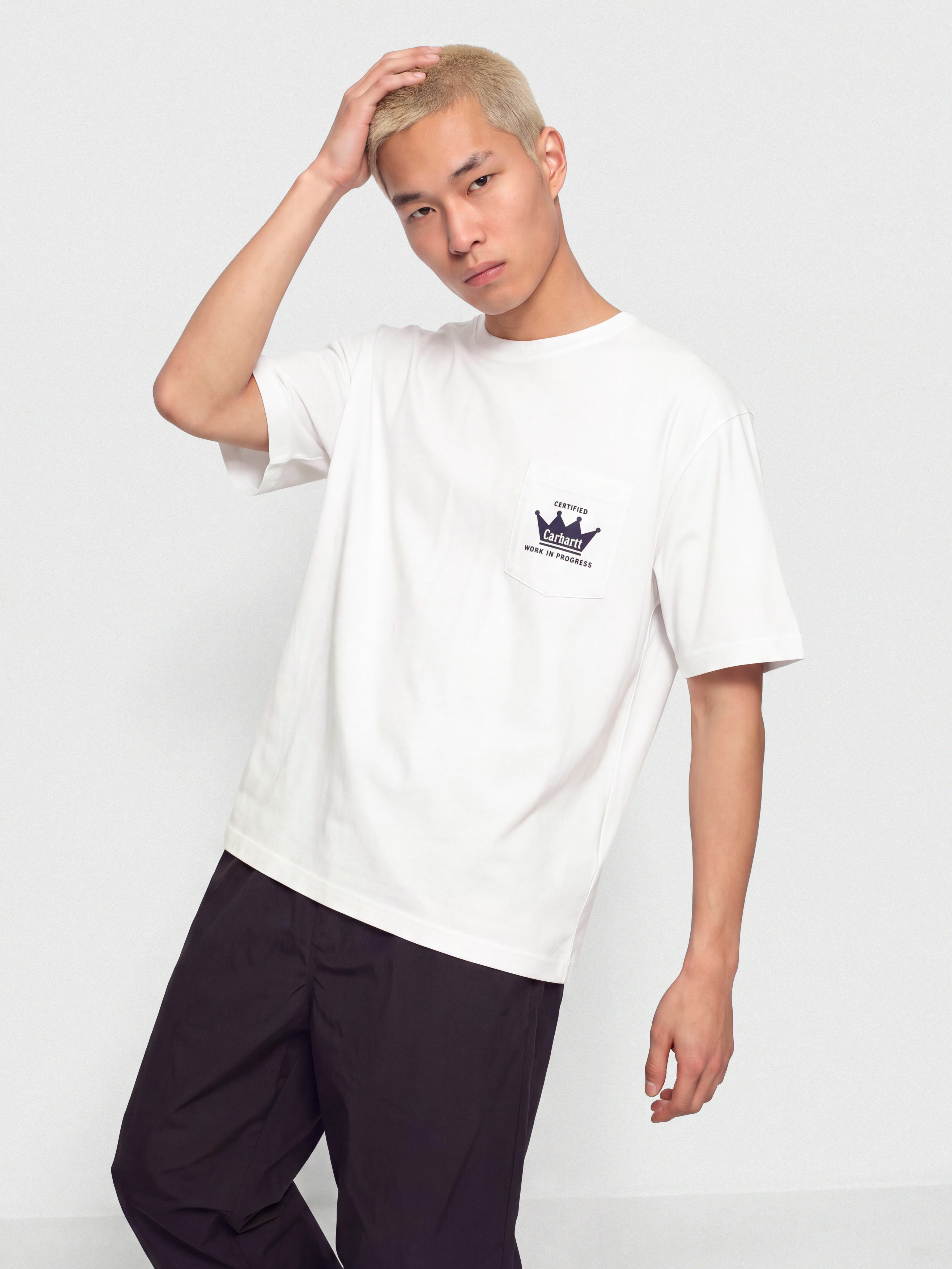 Тениска Carhartt WIP Crown Pocket (white)