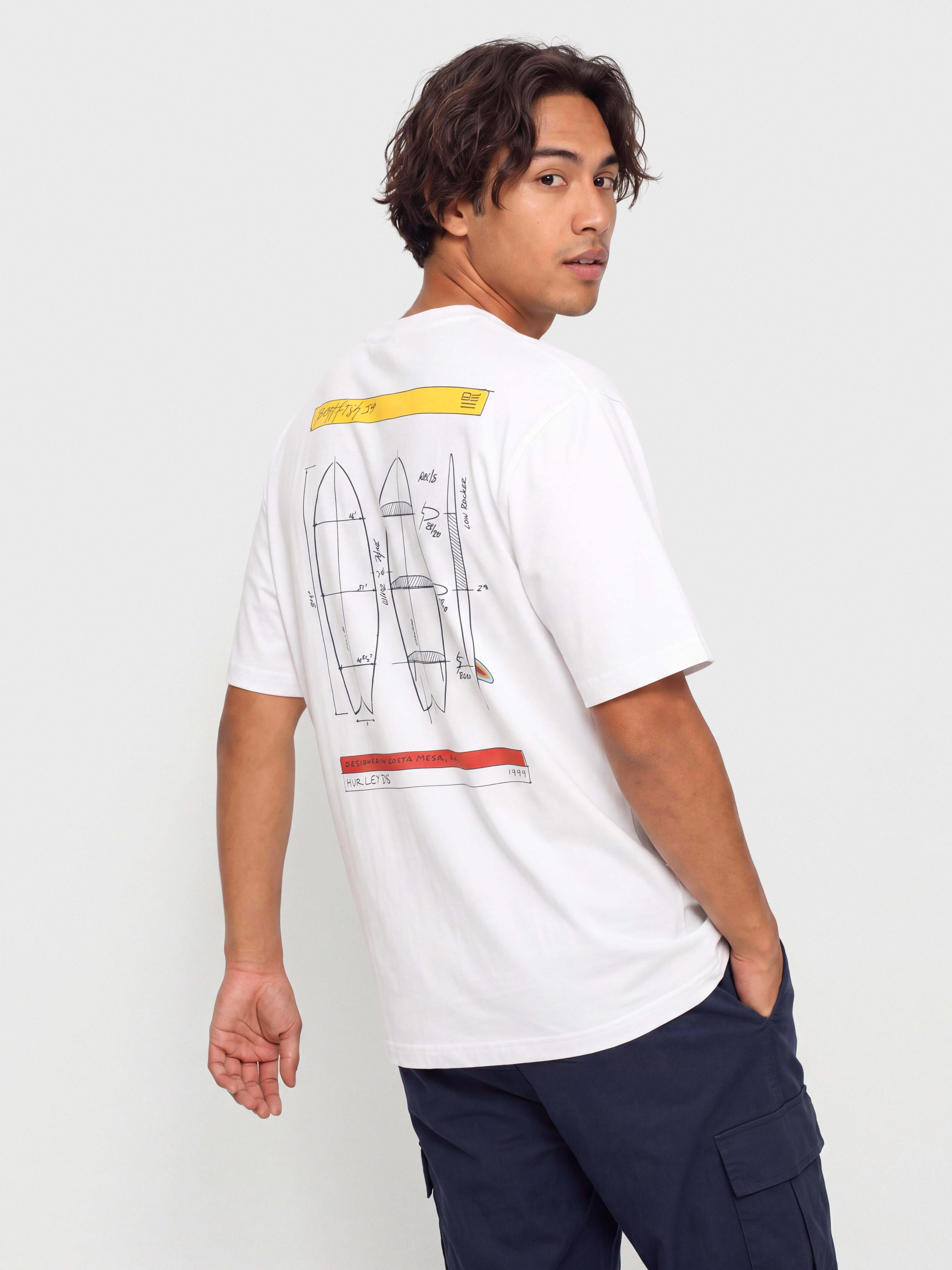 Тениска Hurley Kraft Sketch (white)