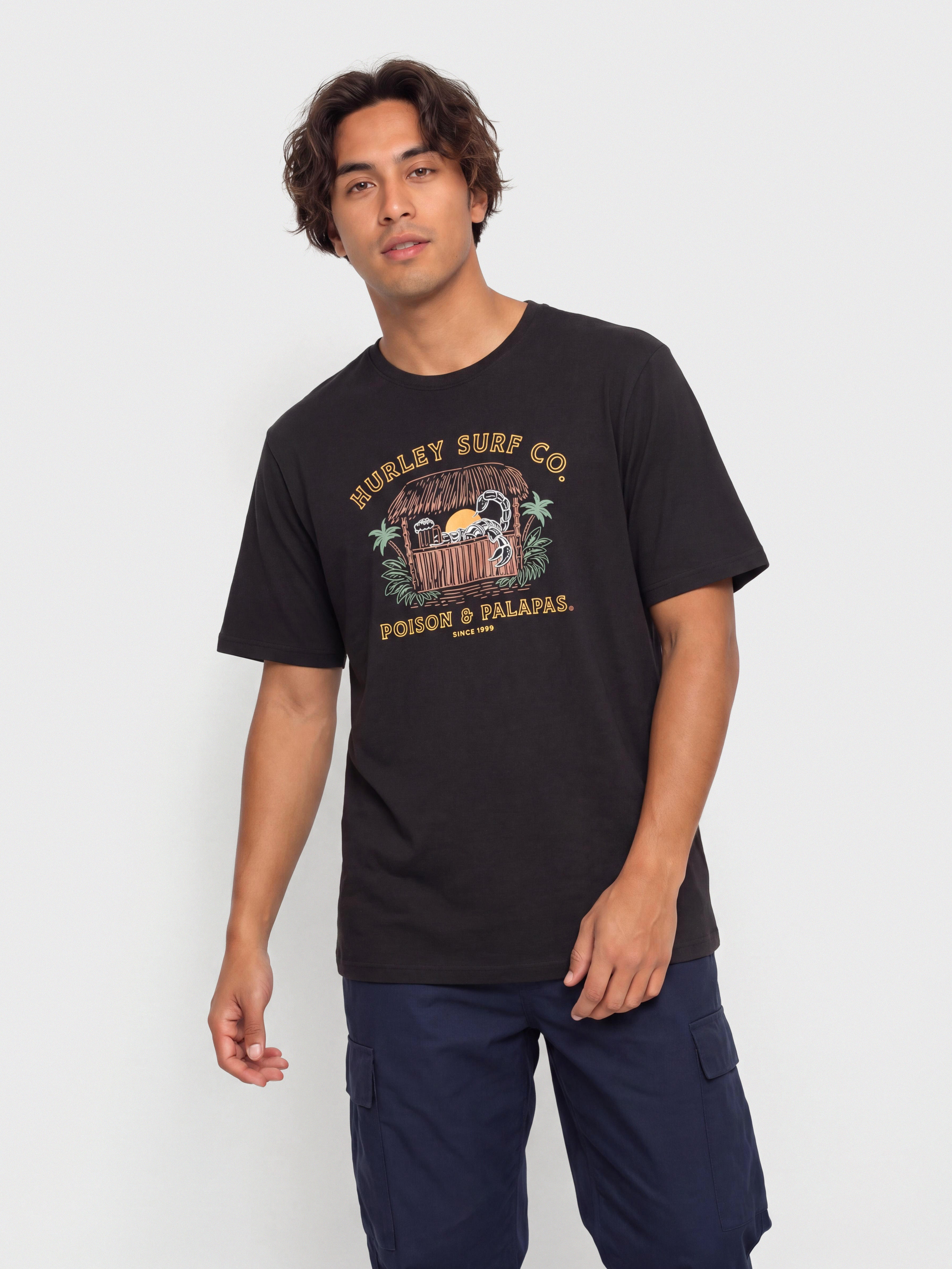 Тениска Hurley Poison And Palapas Slub (black)