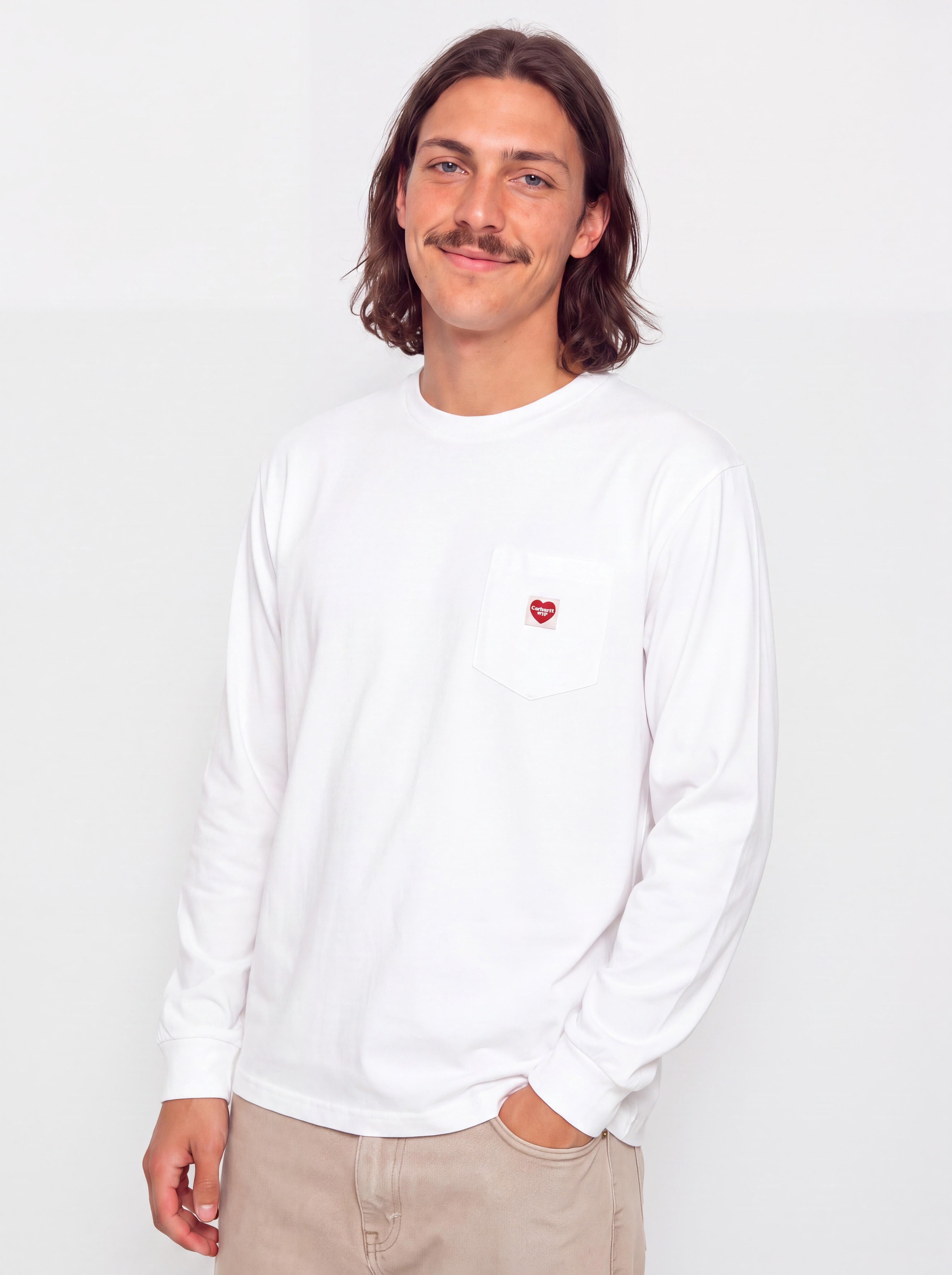 Блуза Carhartt WIP Pocket Small Heart Wmn (white/red)
