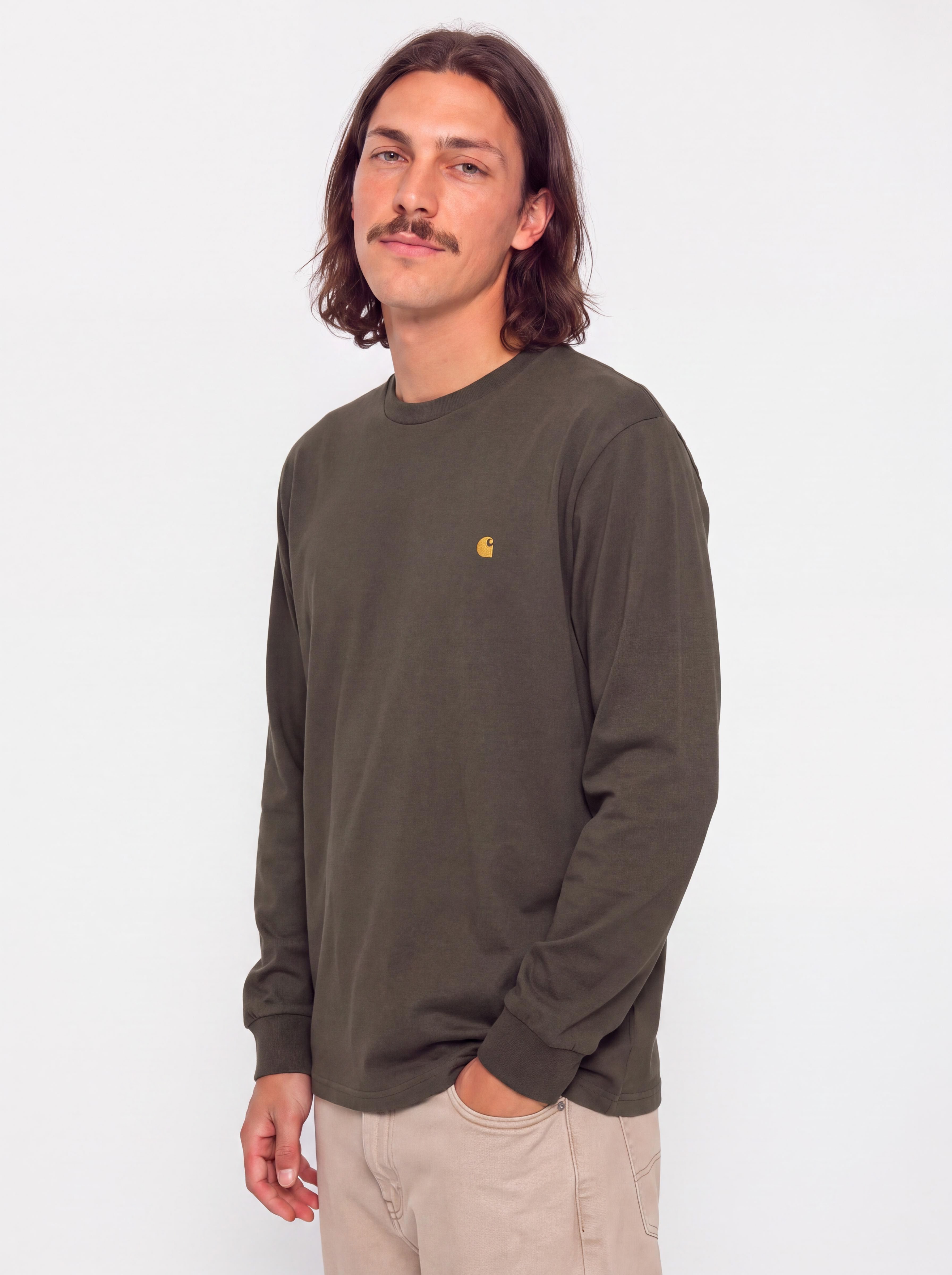u0411u043bu0443u0437u0430 Carhartt WIP Chase (shungite/gold)