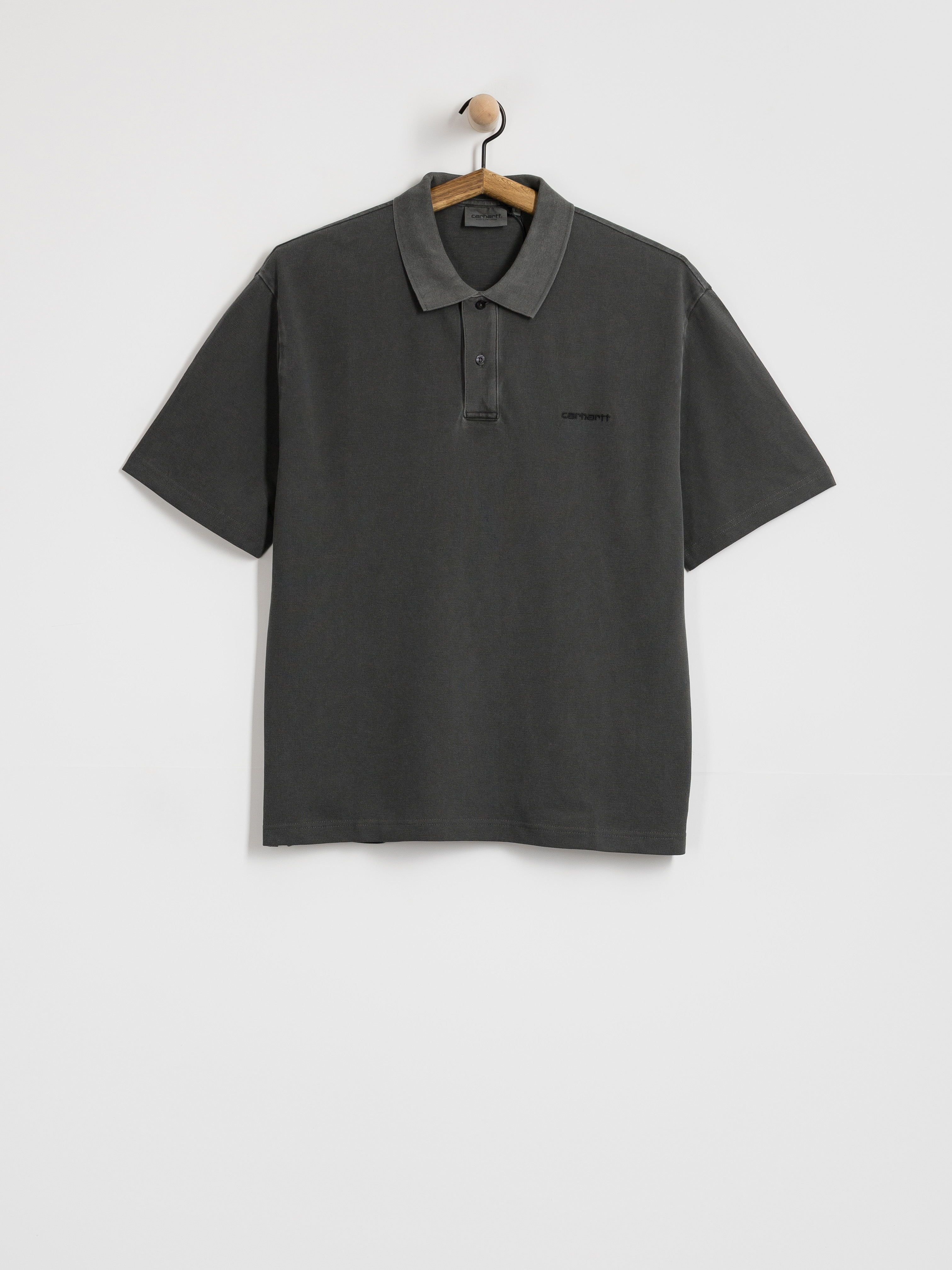 Тениска Carhartt WIP Wayne Polo (black/garment dyed)