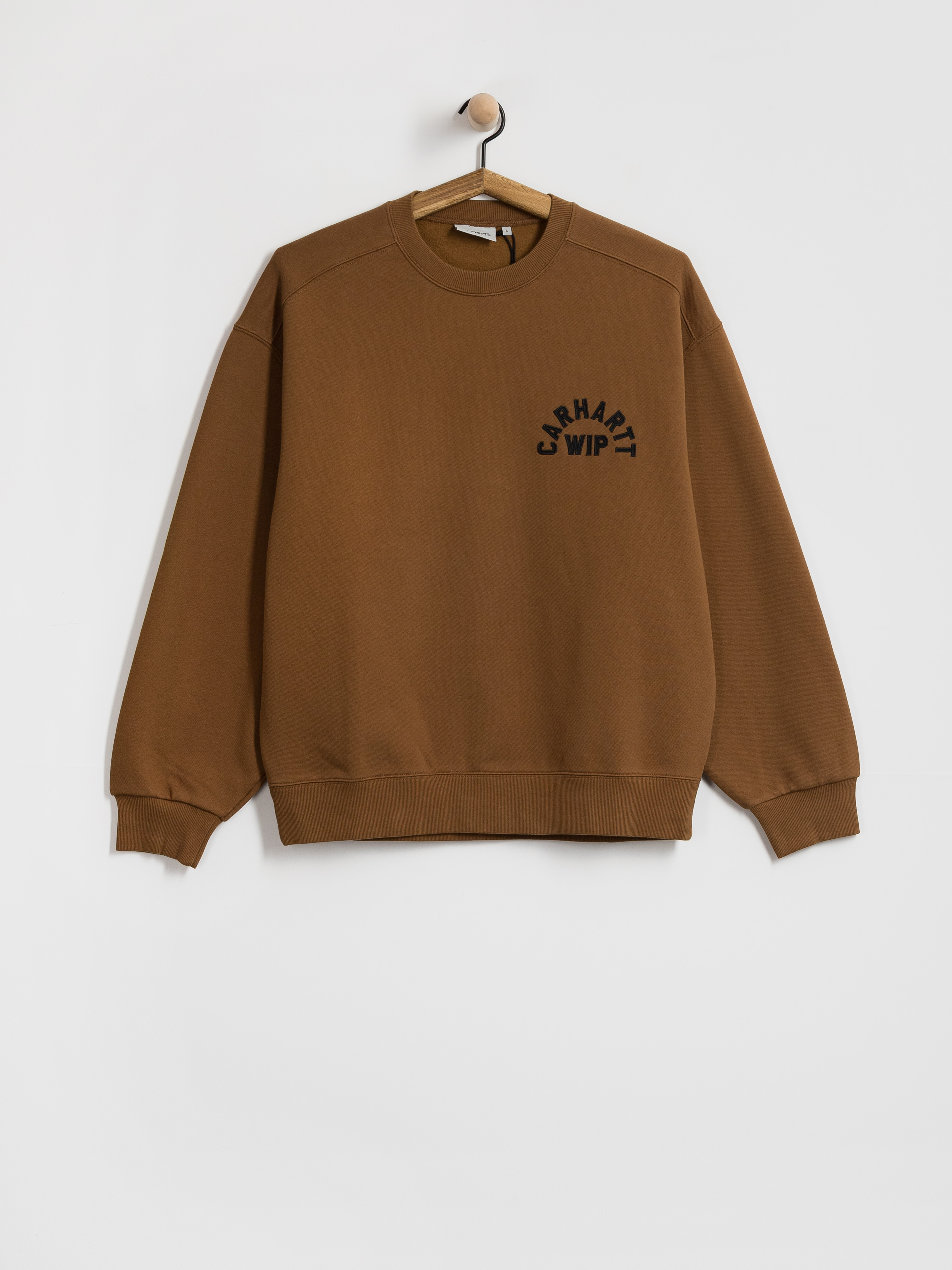 Суитшърт Carhartt WIP Arch Script (wip h brown/black/stone washed)