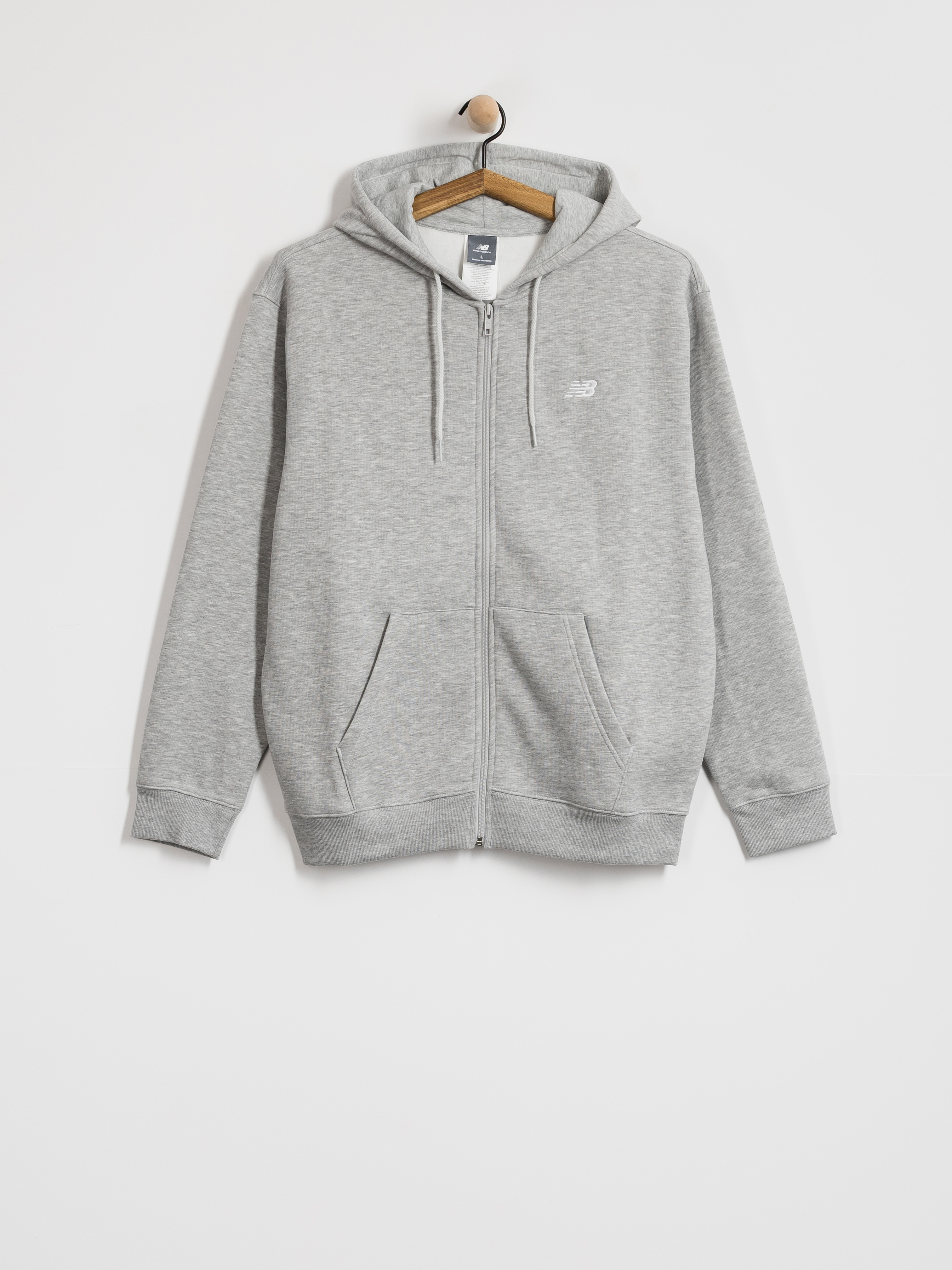 Суитшърт с качулка New Balance Sport Essentials Logo ZHD (athletic grey)