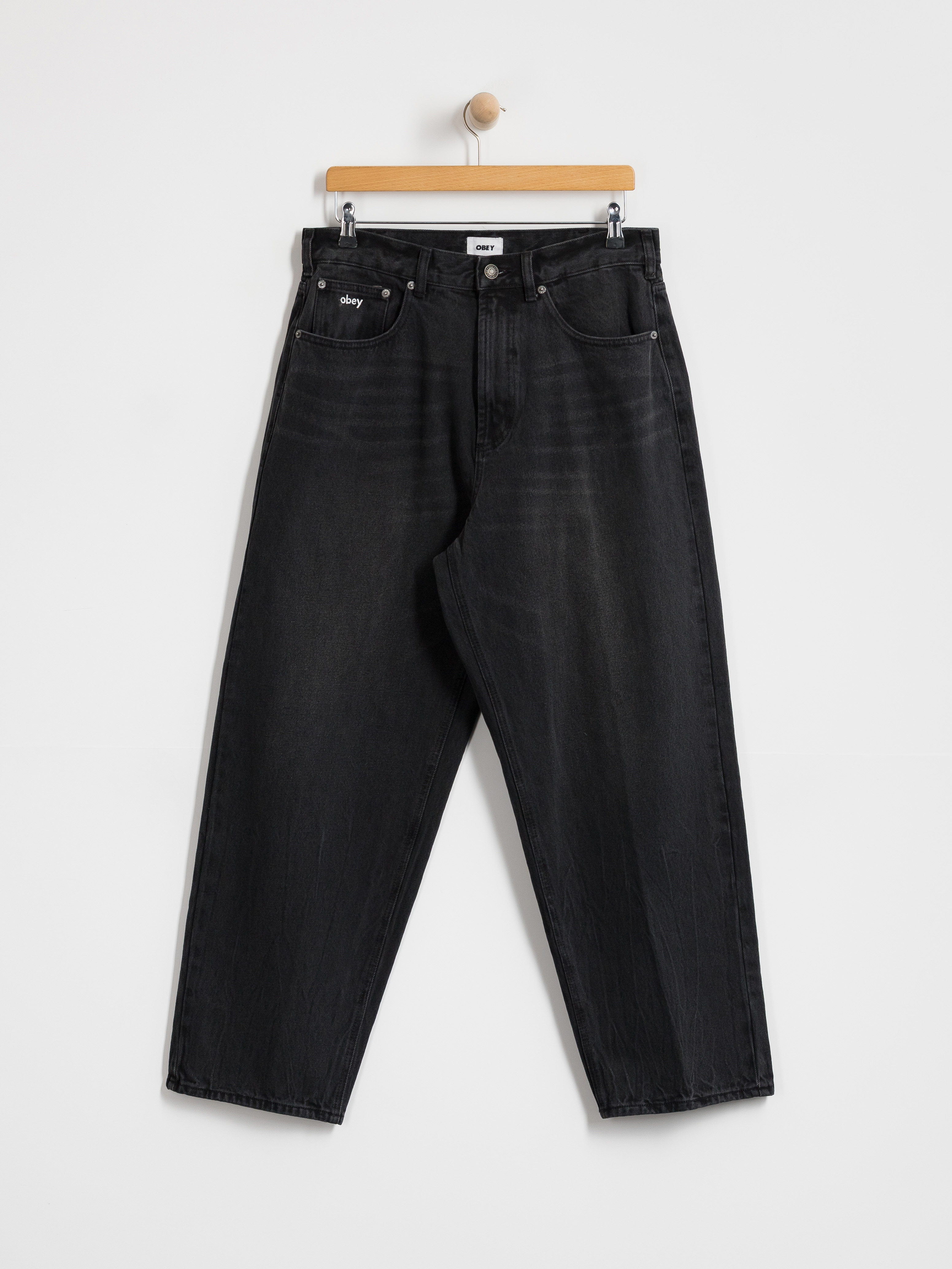 Панталони OBEY Bigwig Baggy Denim (heavy vintage black)