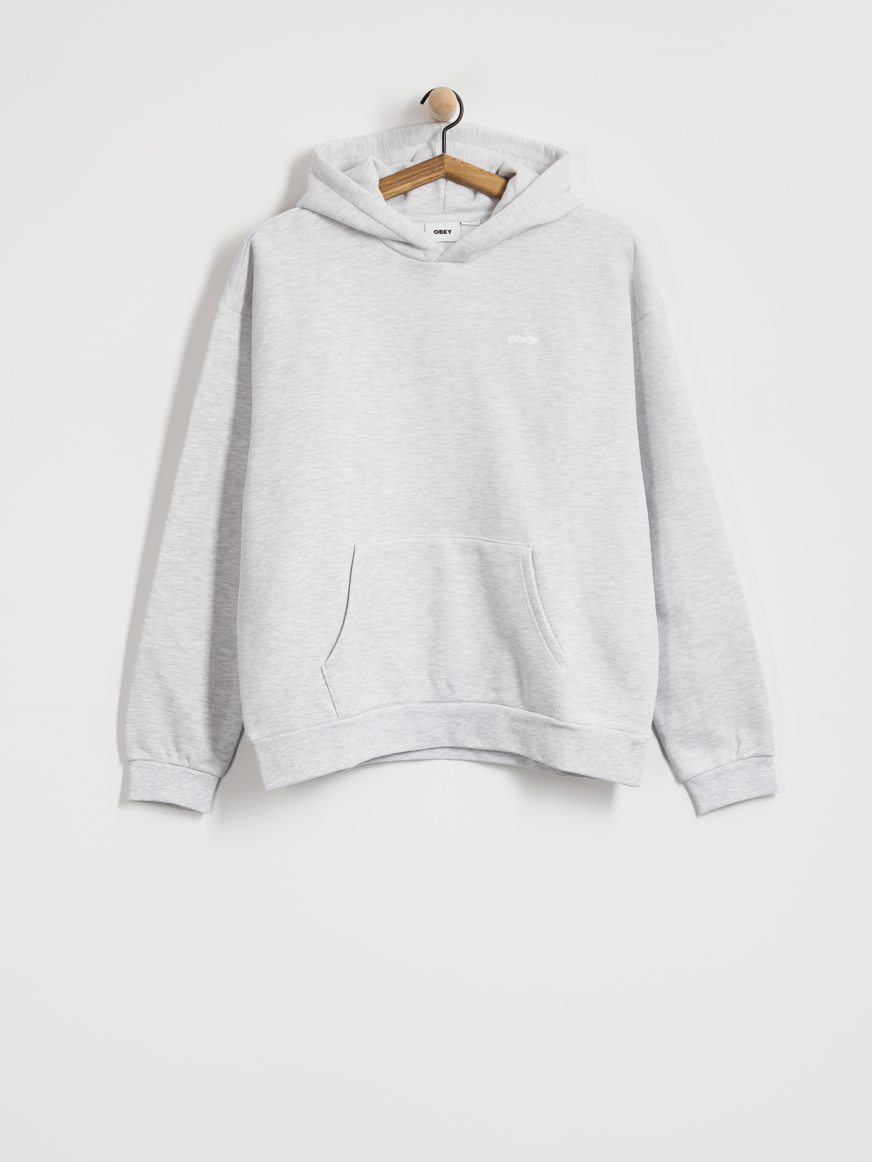 Суитшърт с качулка OBEY Intercontinental Extra HD (ash grey)