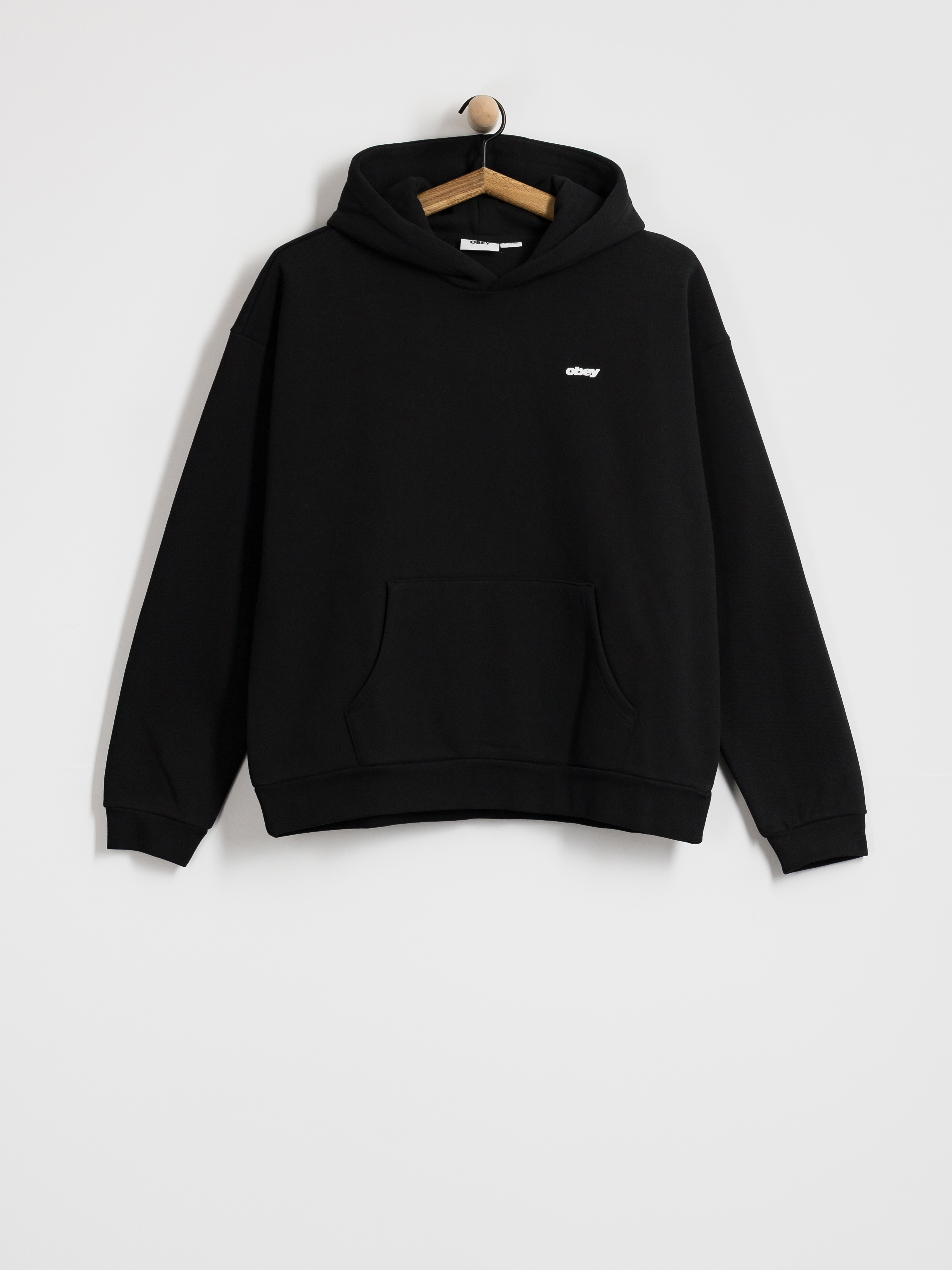 Суитшърт с качулка OBEY Intercontinental Extra HD (black)