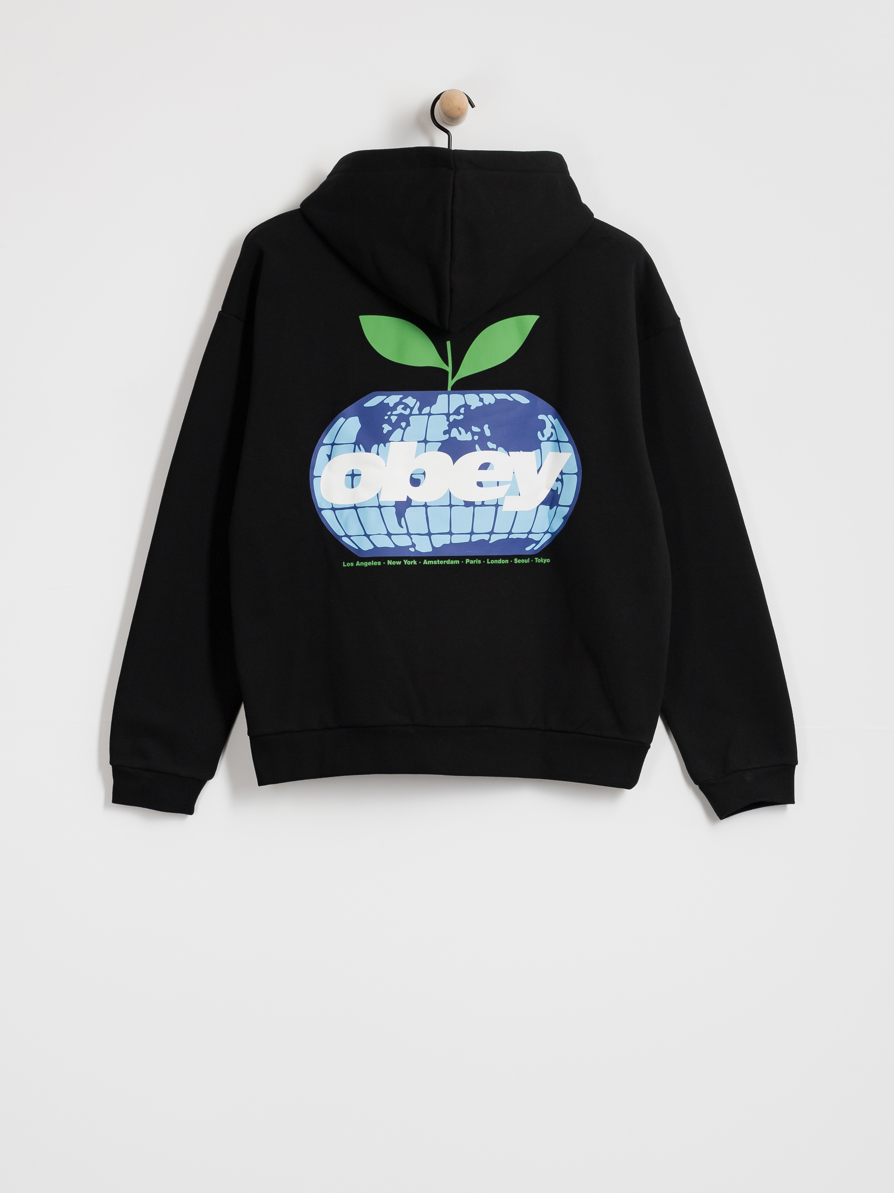 Суитшърт с качулка OBEY Intercontinental Extra HD (black)