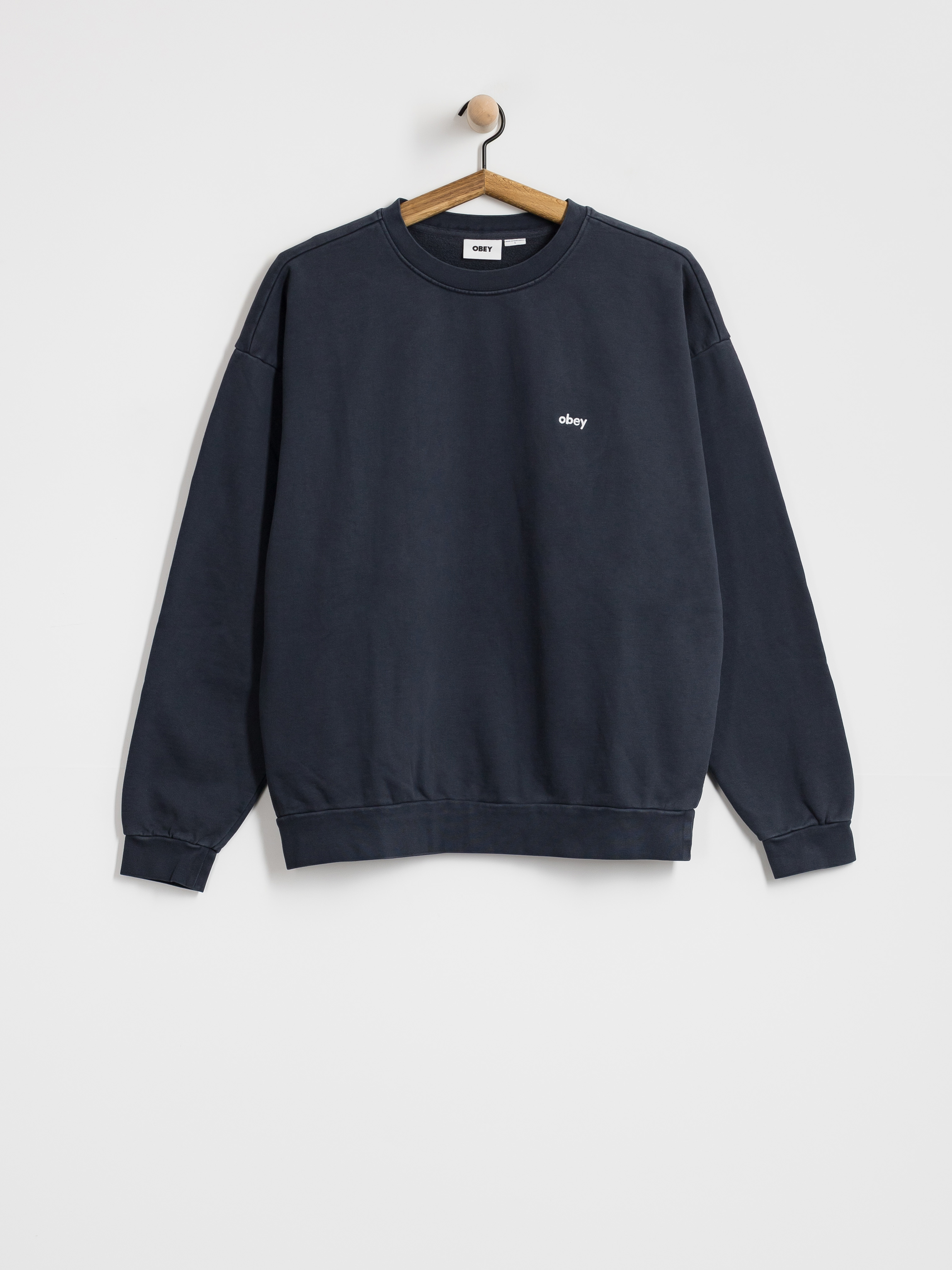 Суитшърт OBEY Lowercase Pigment (pigment dark sapphire)
