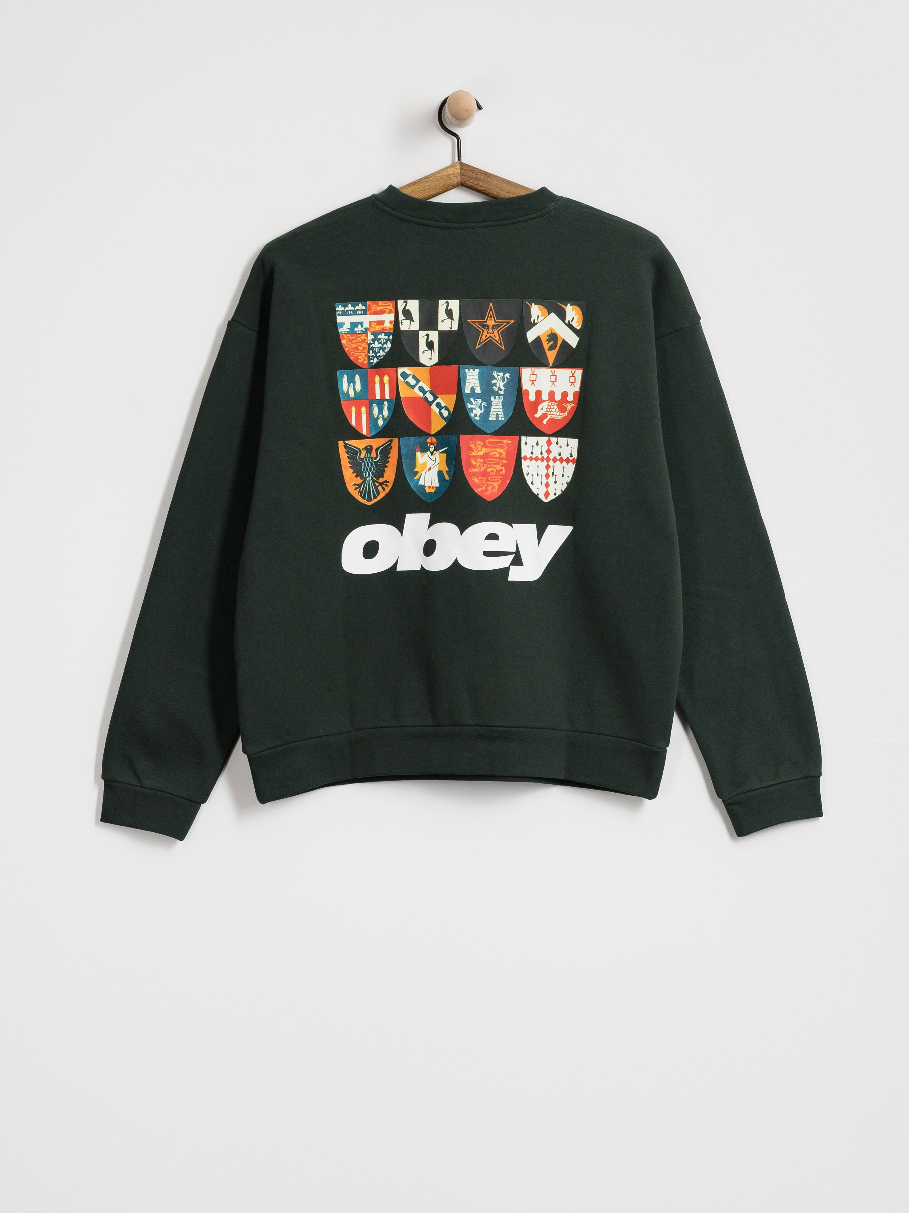 Суитшърт OBEY Shields Extra Heavy (green gables)