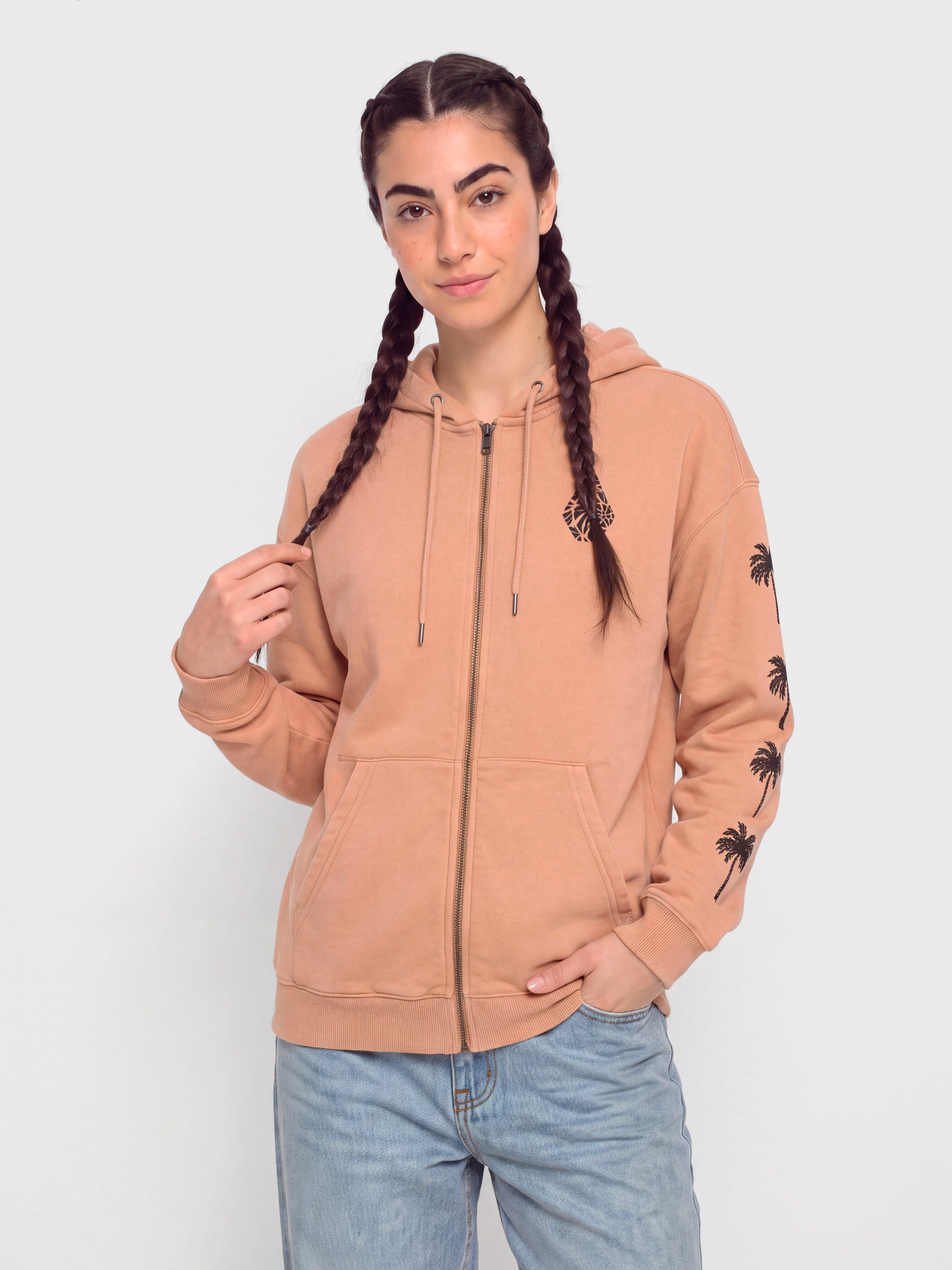 Суитшърт Volcom Stone Art Up Zip Wmn (sand brown)