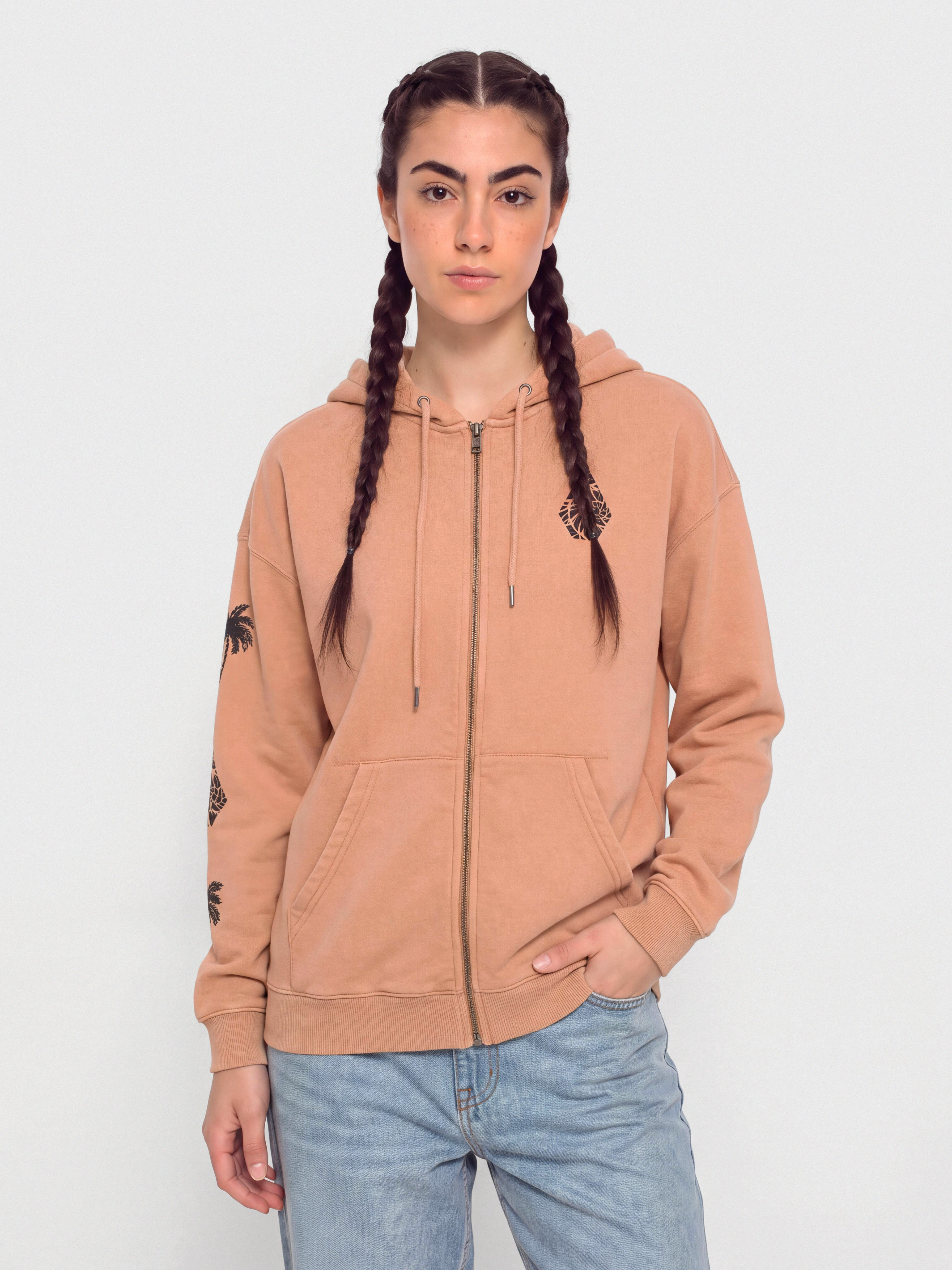 Суитшърт Volcom Stone Art Up Zip Wmn (sand brown)