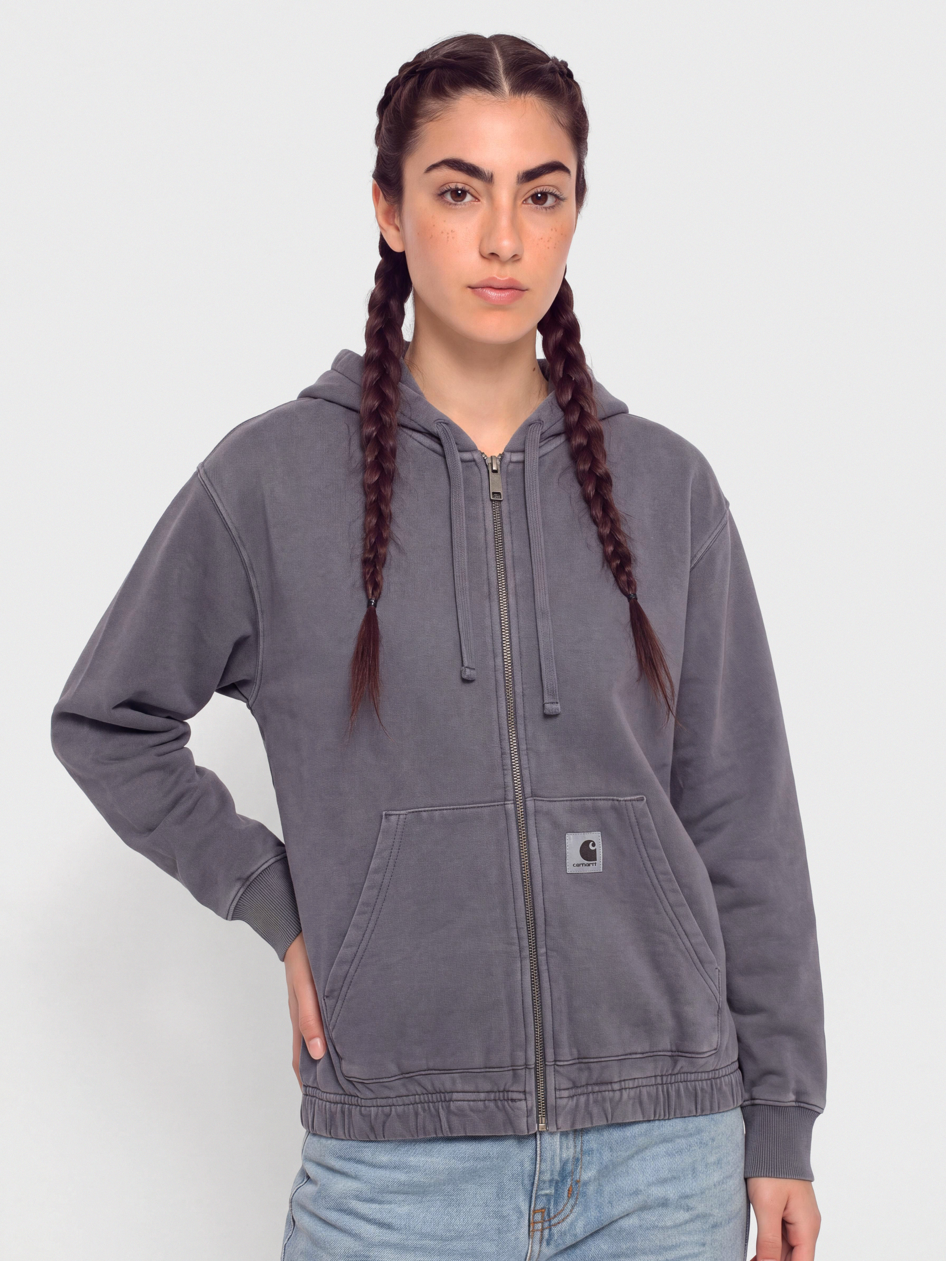 Суитшърт с качулка Carhartt WIP Hoggard ZHD Wmn (shady purple)