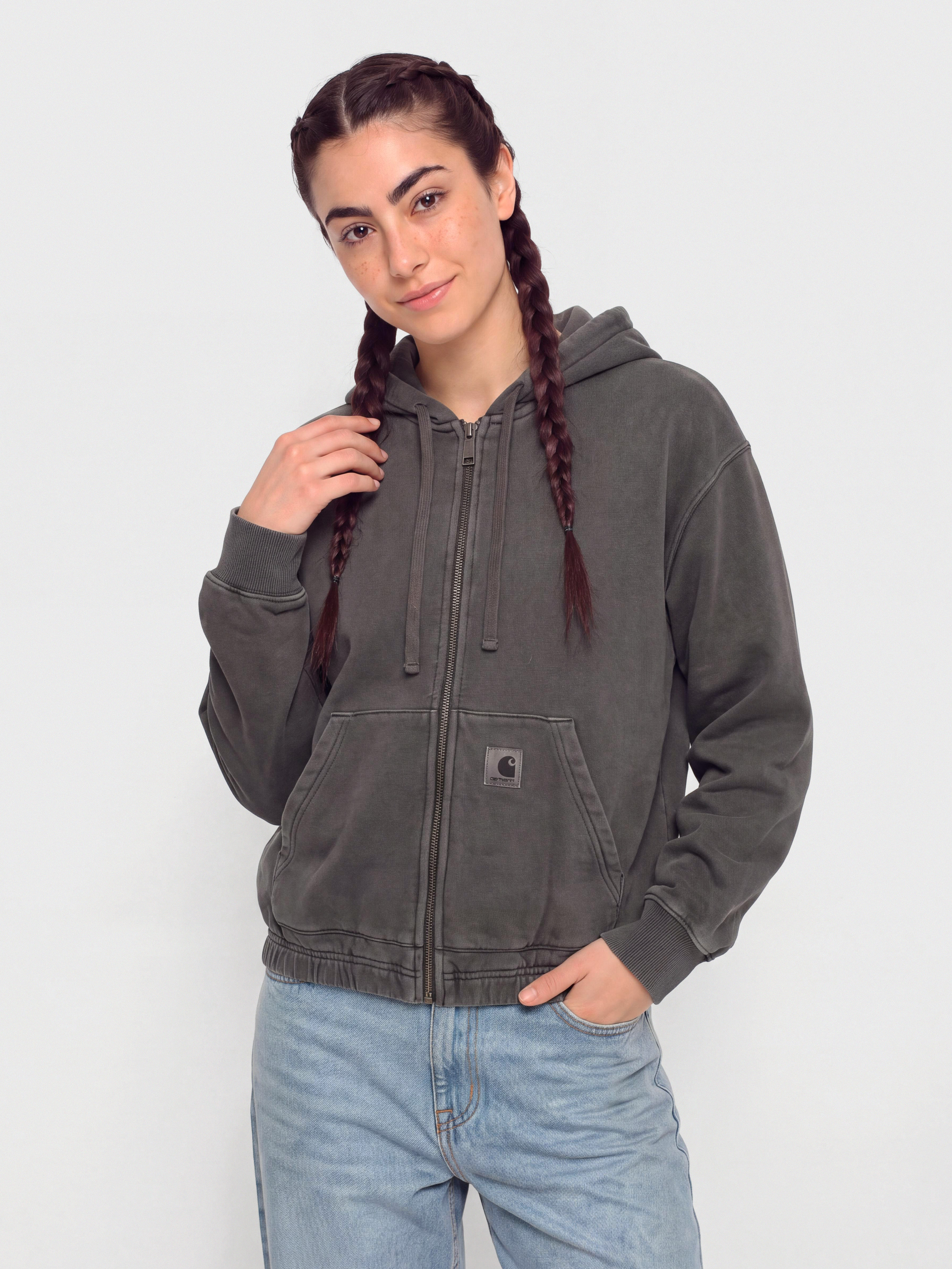 Суитшърт с качулка Carhartt WIP Hoggard ZHD Wmn (black)