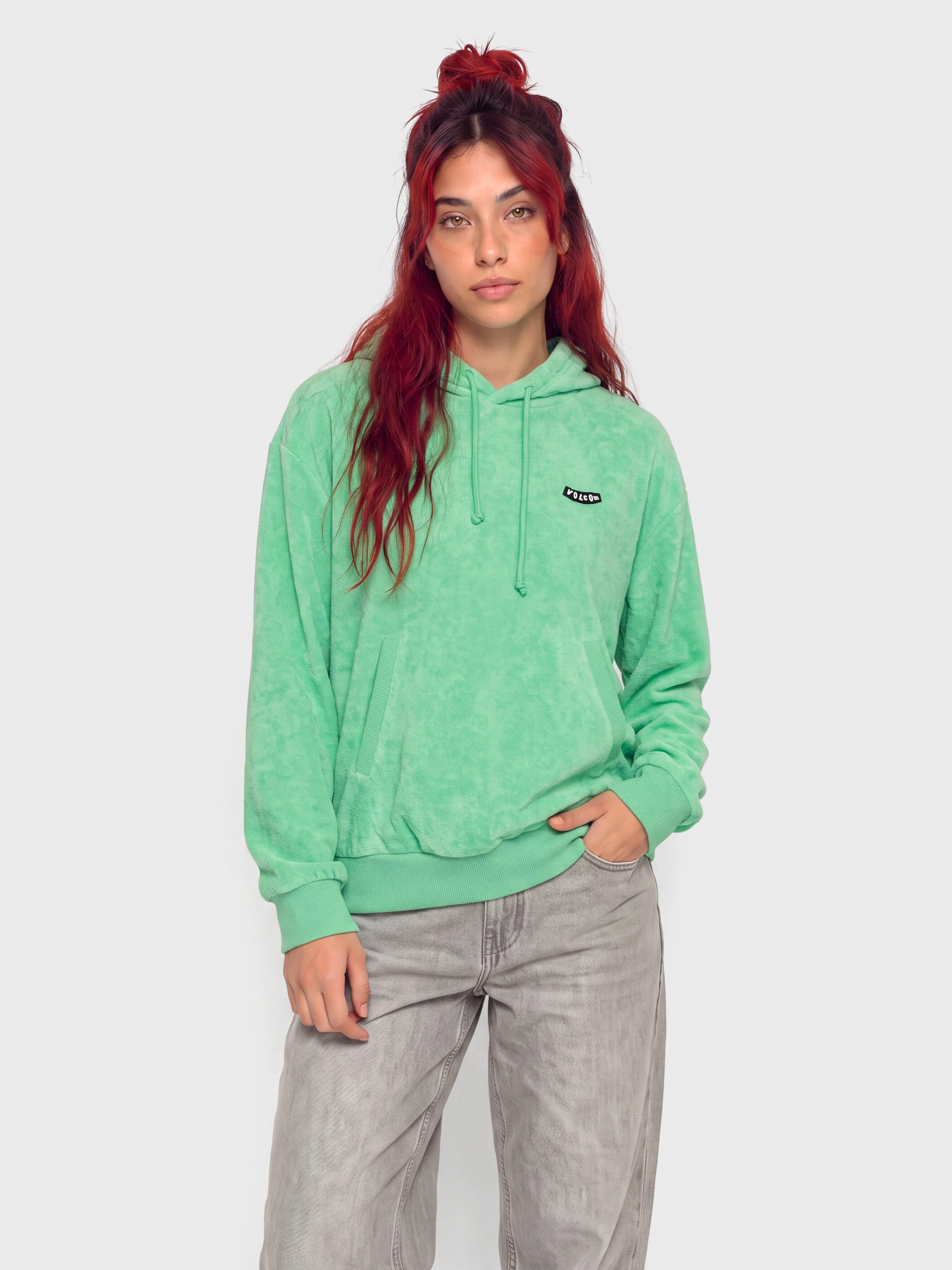 Суитшърт с качулка Volcom Sweeterry HD Wmn (jade)