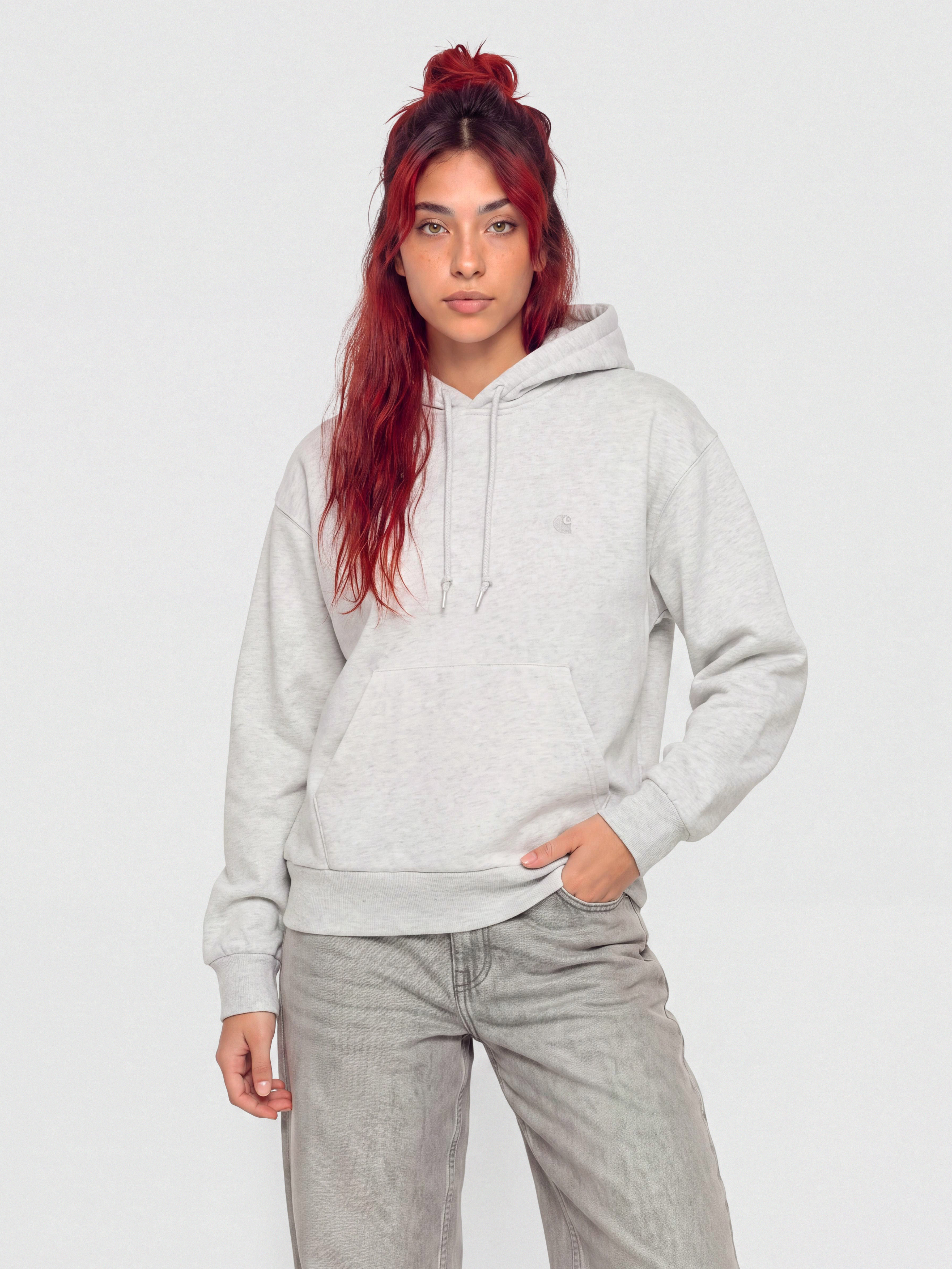 Суитшърт с качулка Carhartt WIP Casey HD Wmn (ash heather/silver)