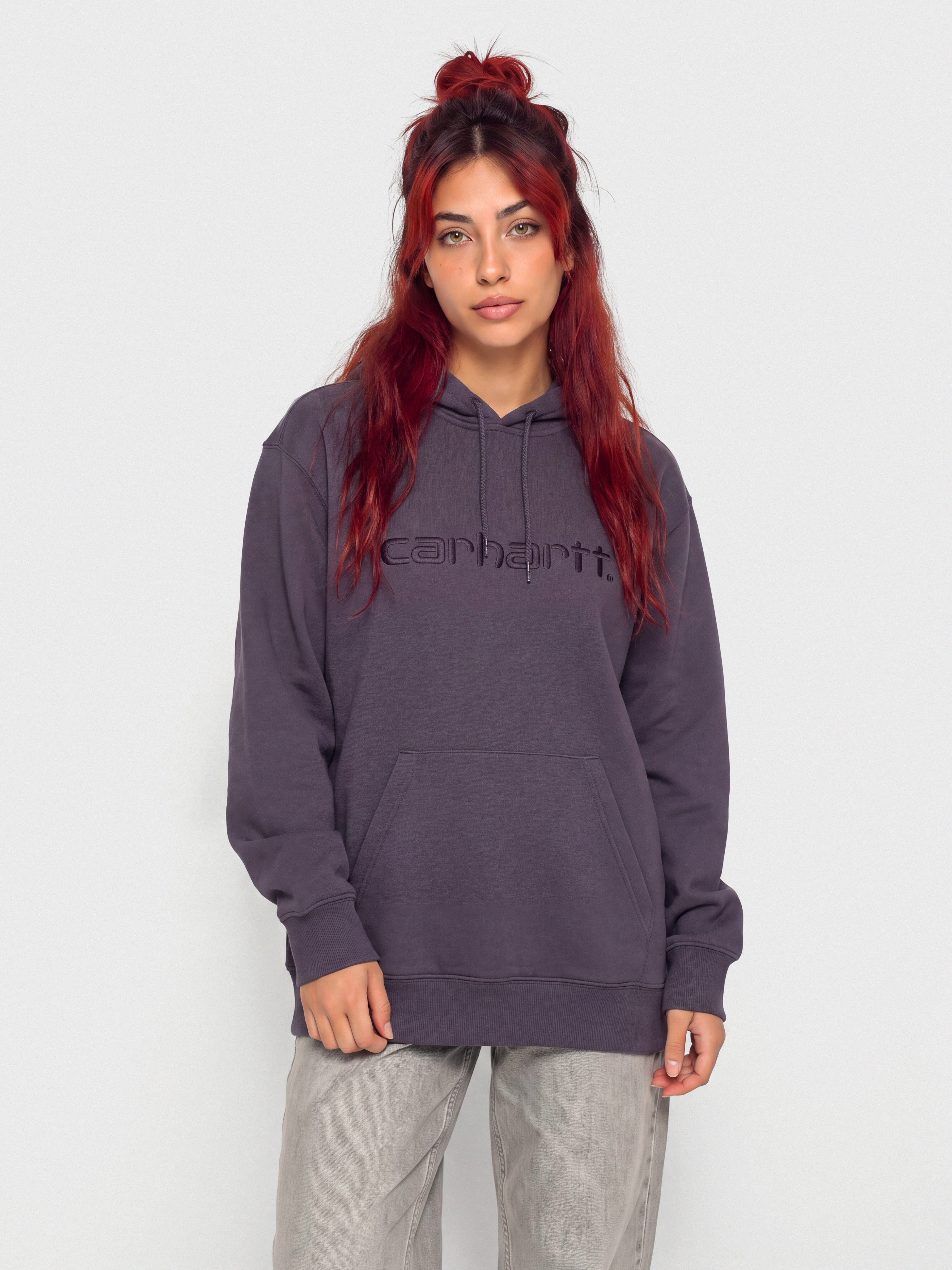 Суитшърт с качулка Carhartt WIP Carhartt HD Wmn (shady purple/dark navy)