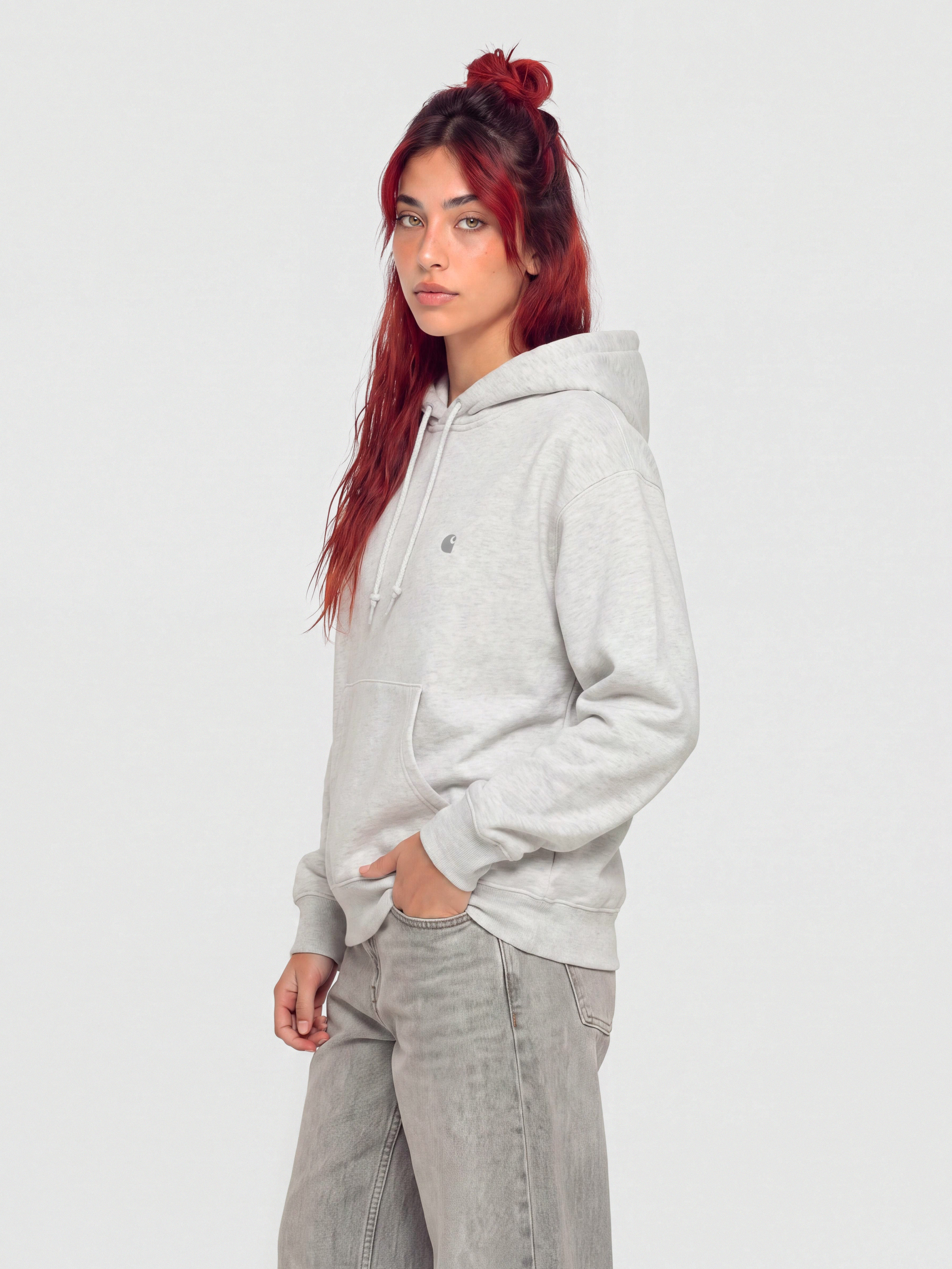 Суитшърт с качулка Carhartt WIP Casey HD Wmn (ash heather/silver)