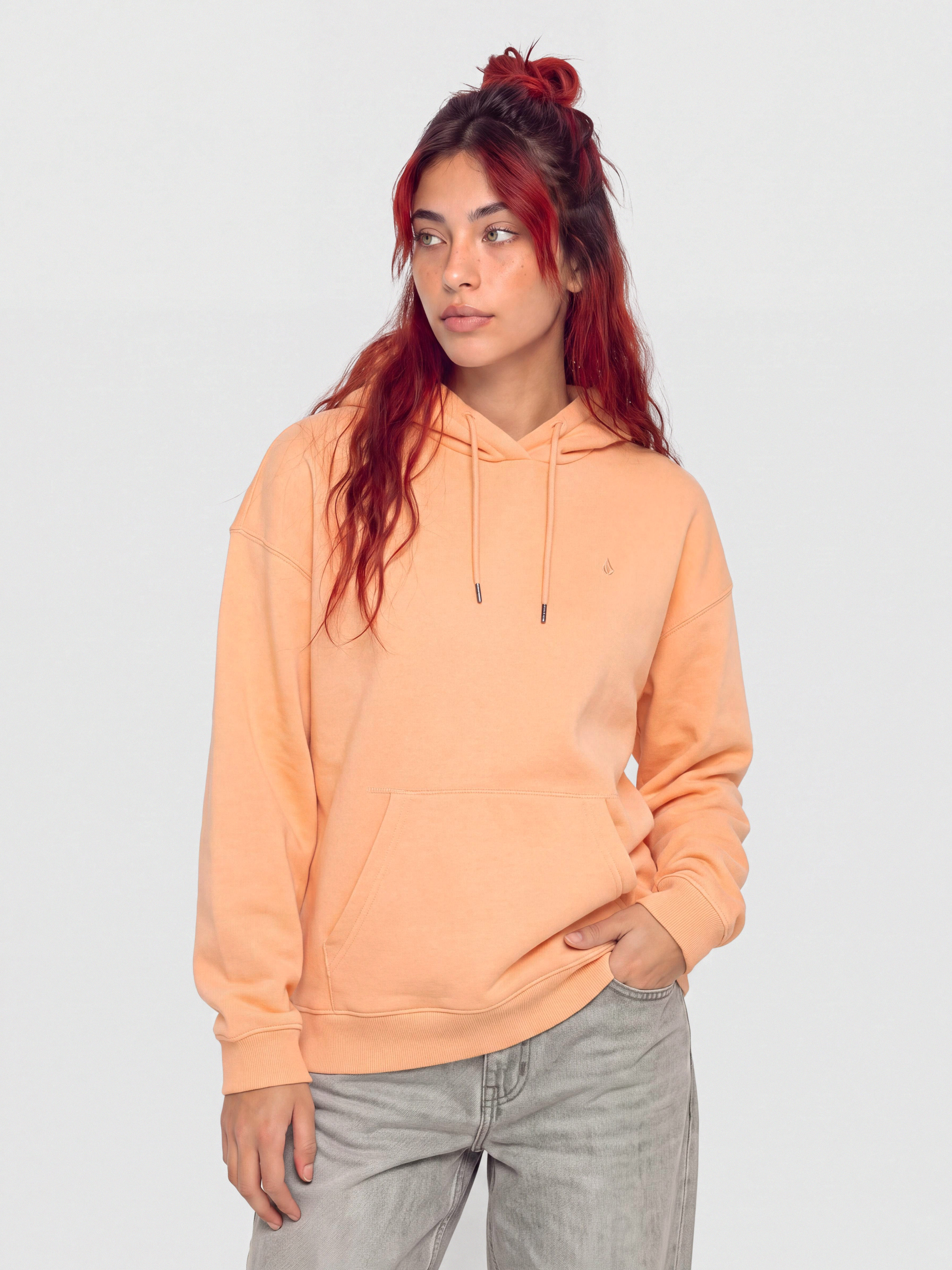 Суитшърт с качулка Volcom Stone Heart Up HD Wmn (pale peach)