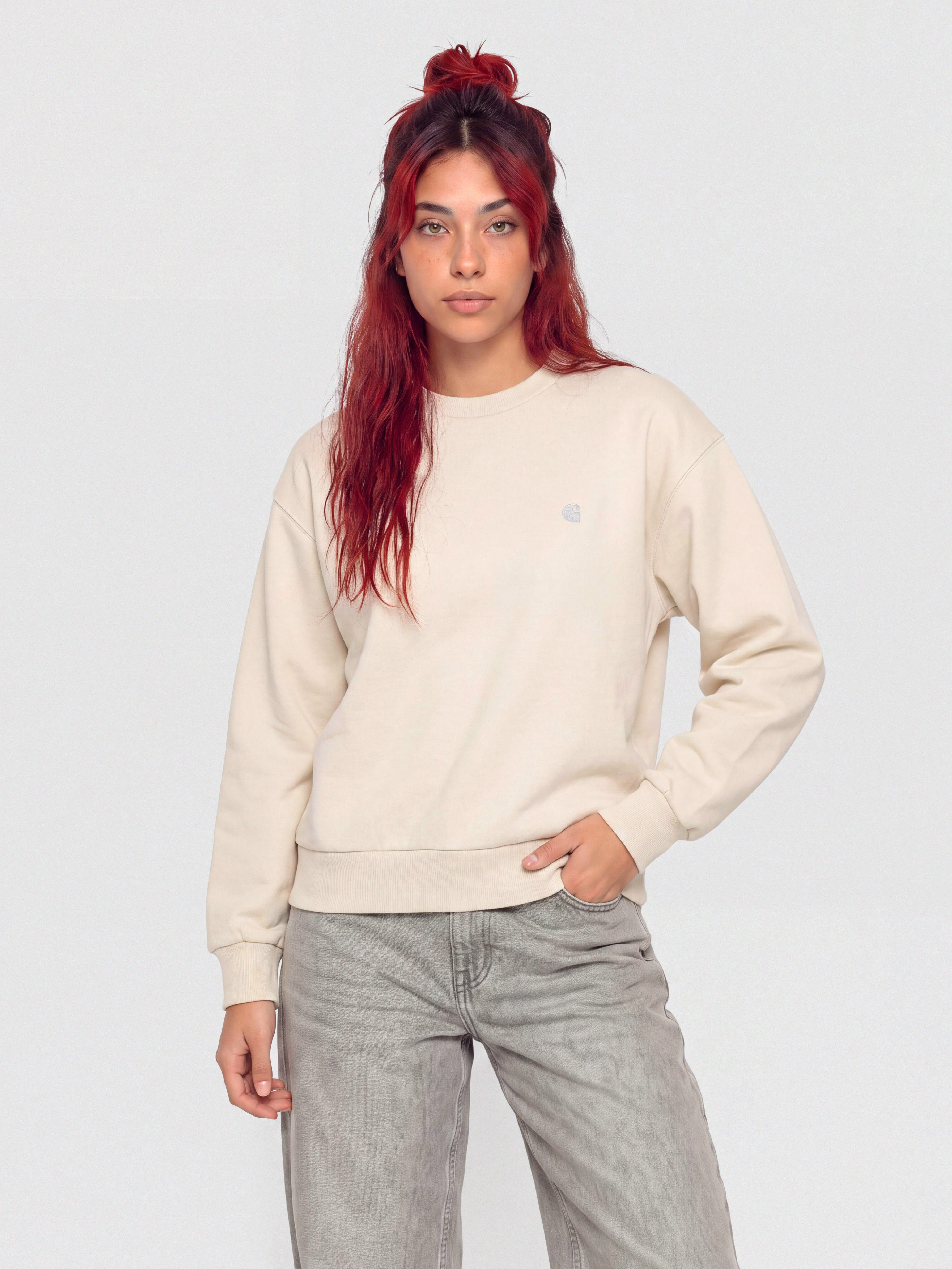 Суитшърт Carhartt WIP Casey Wmn (cinnerus/silver)