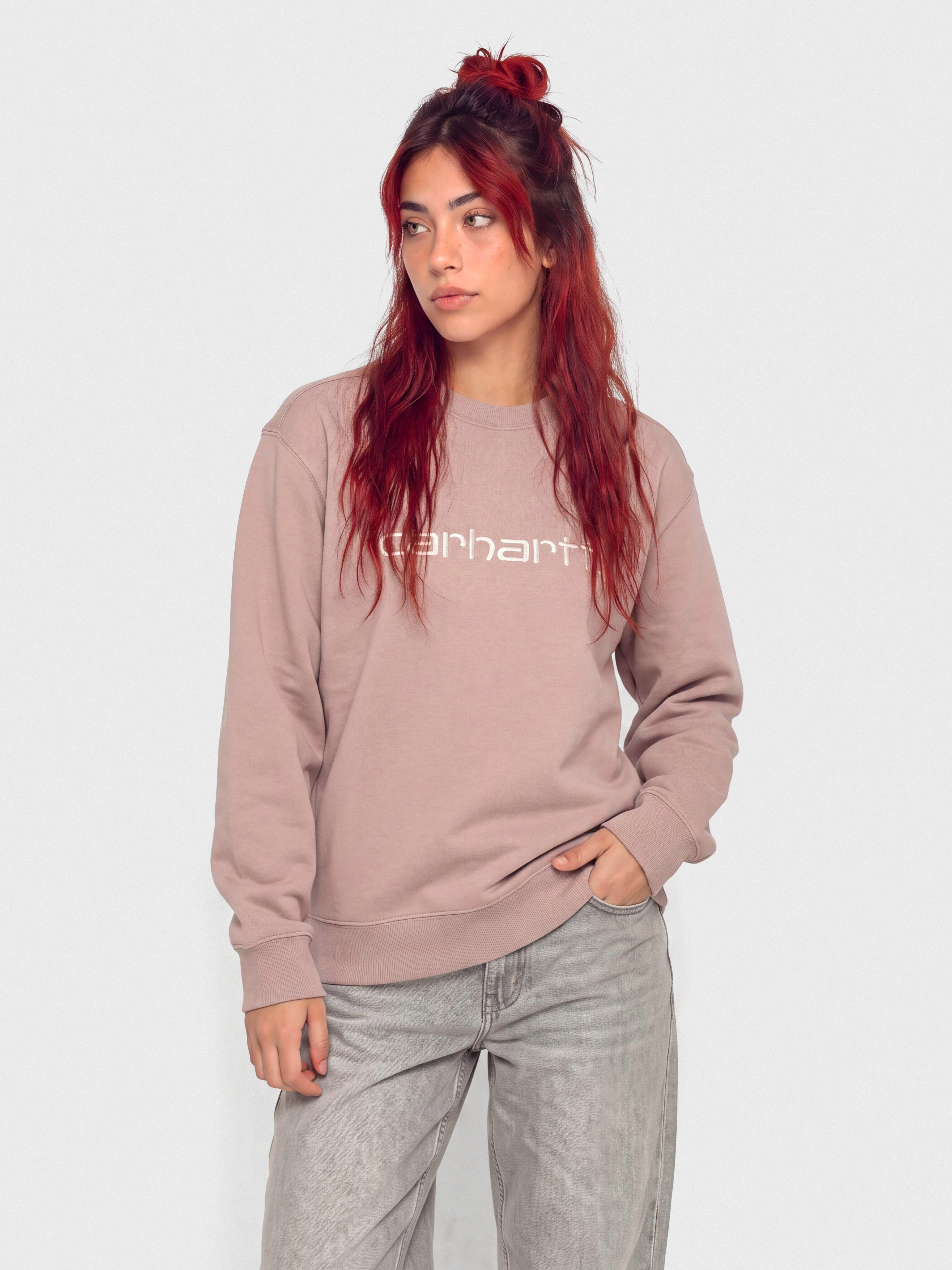 Суитшърт Carhartt WIP Carhartt Wmn (gentle pink/cinnerus)