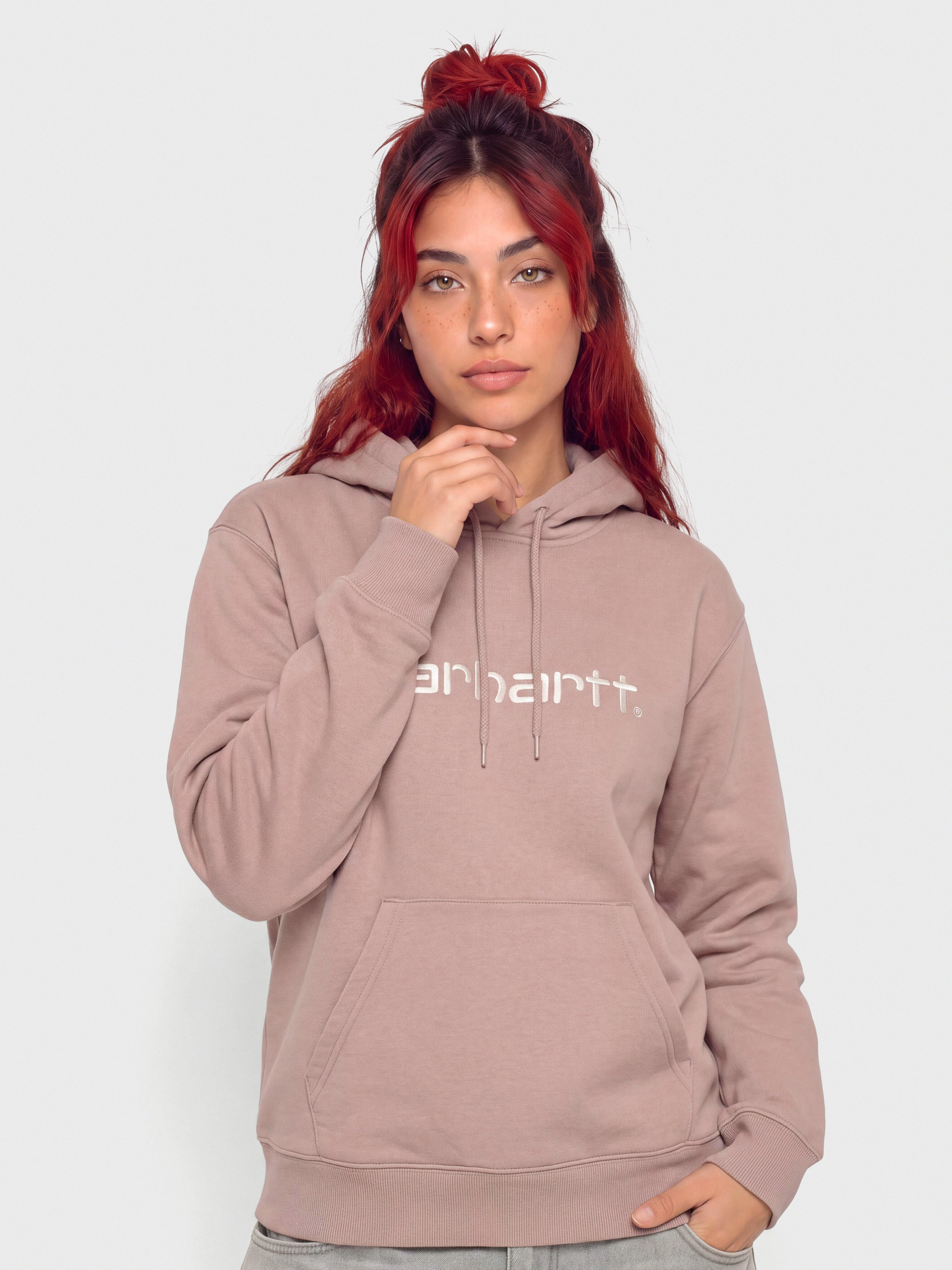 Суитшърт с качулка Carhartt WIP Carhartt HD Wmn (gentle pink/cinnerus)