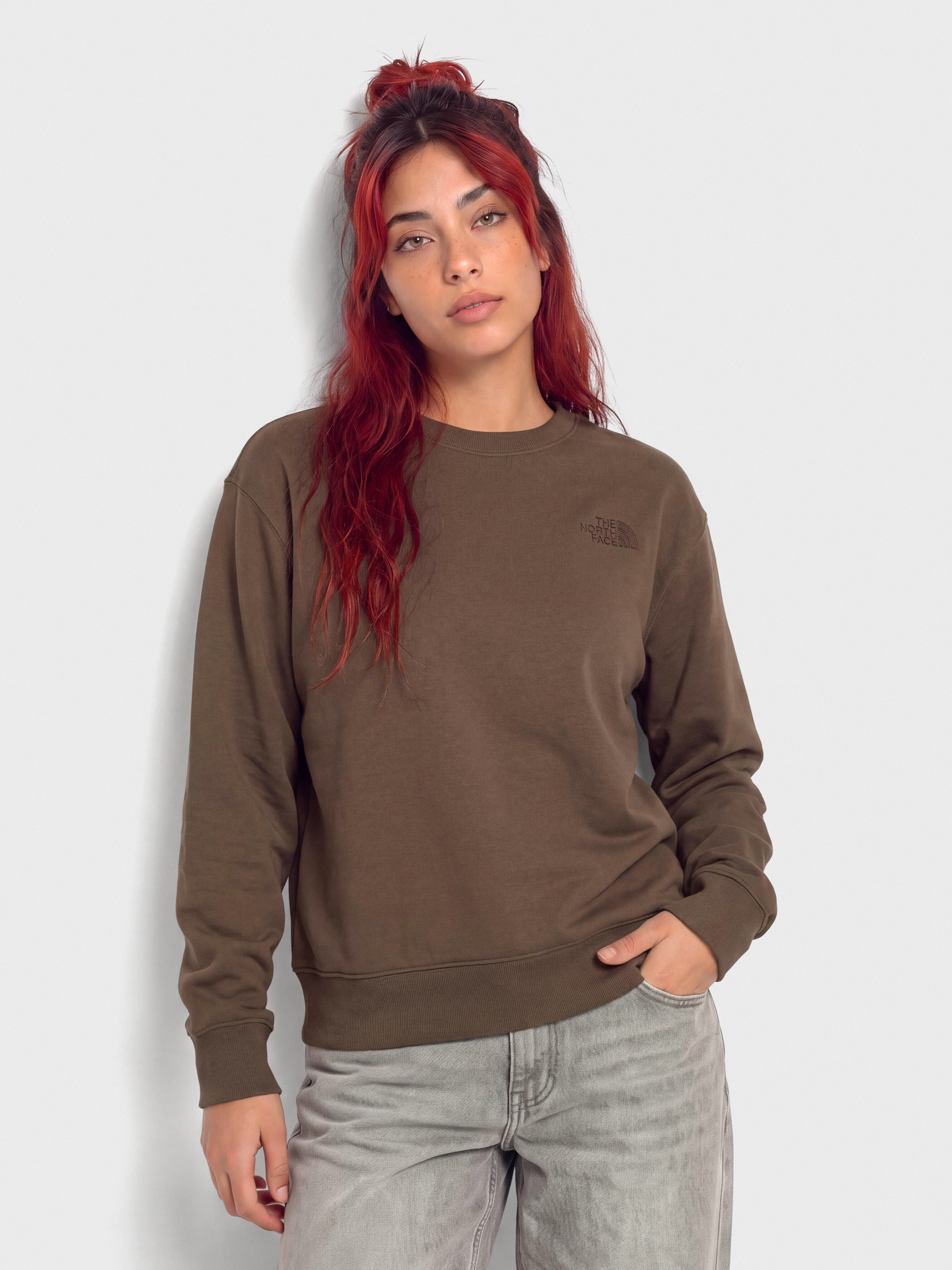 Суитшърт The North Face Essential Simple Dome Boxy Wmn (smokey brown)
