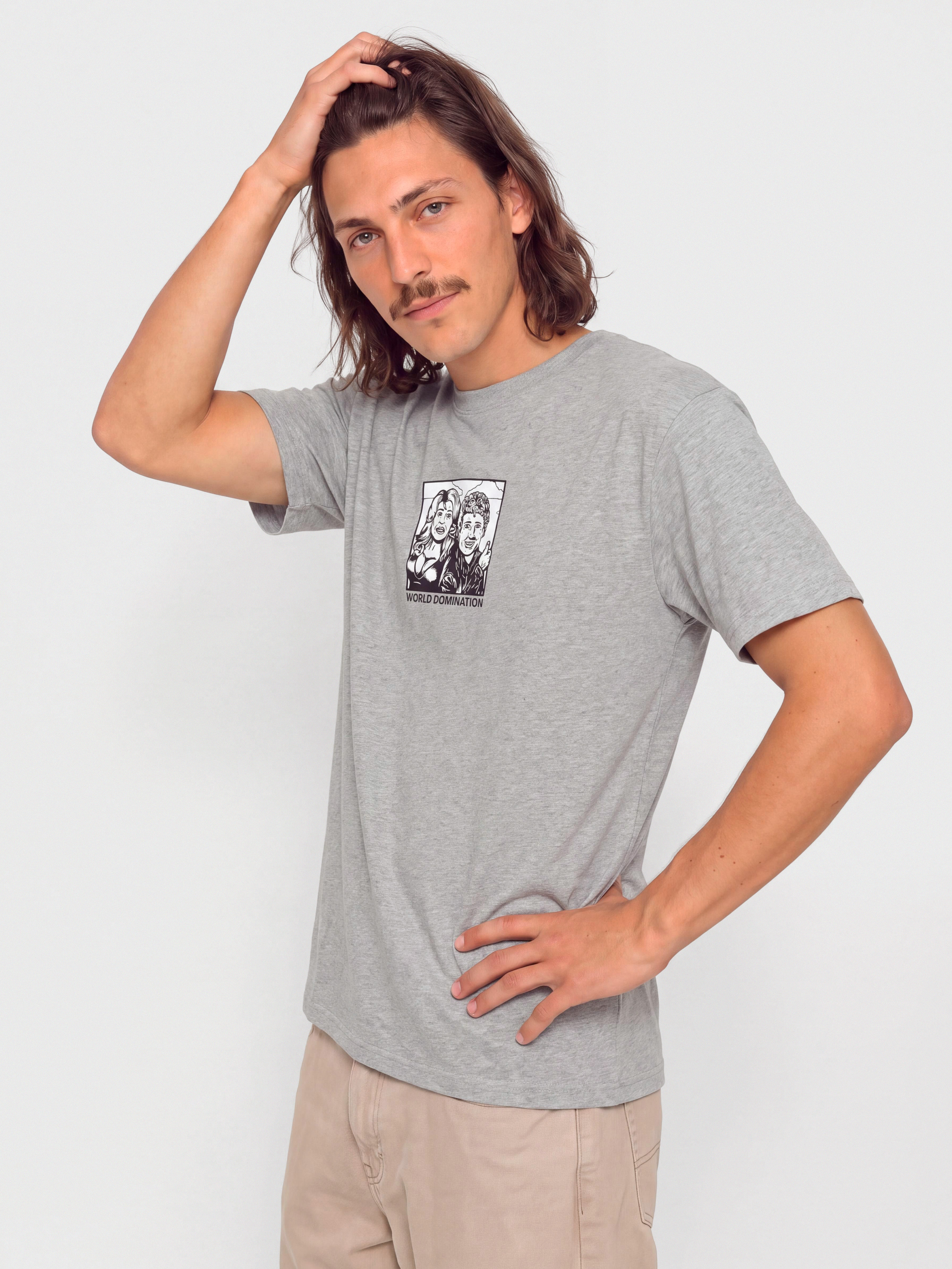 Тениска Polar Skate World Domination (heather grey)