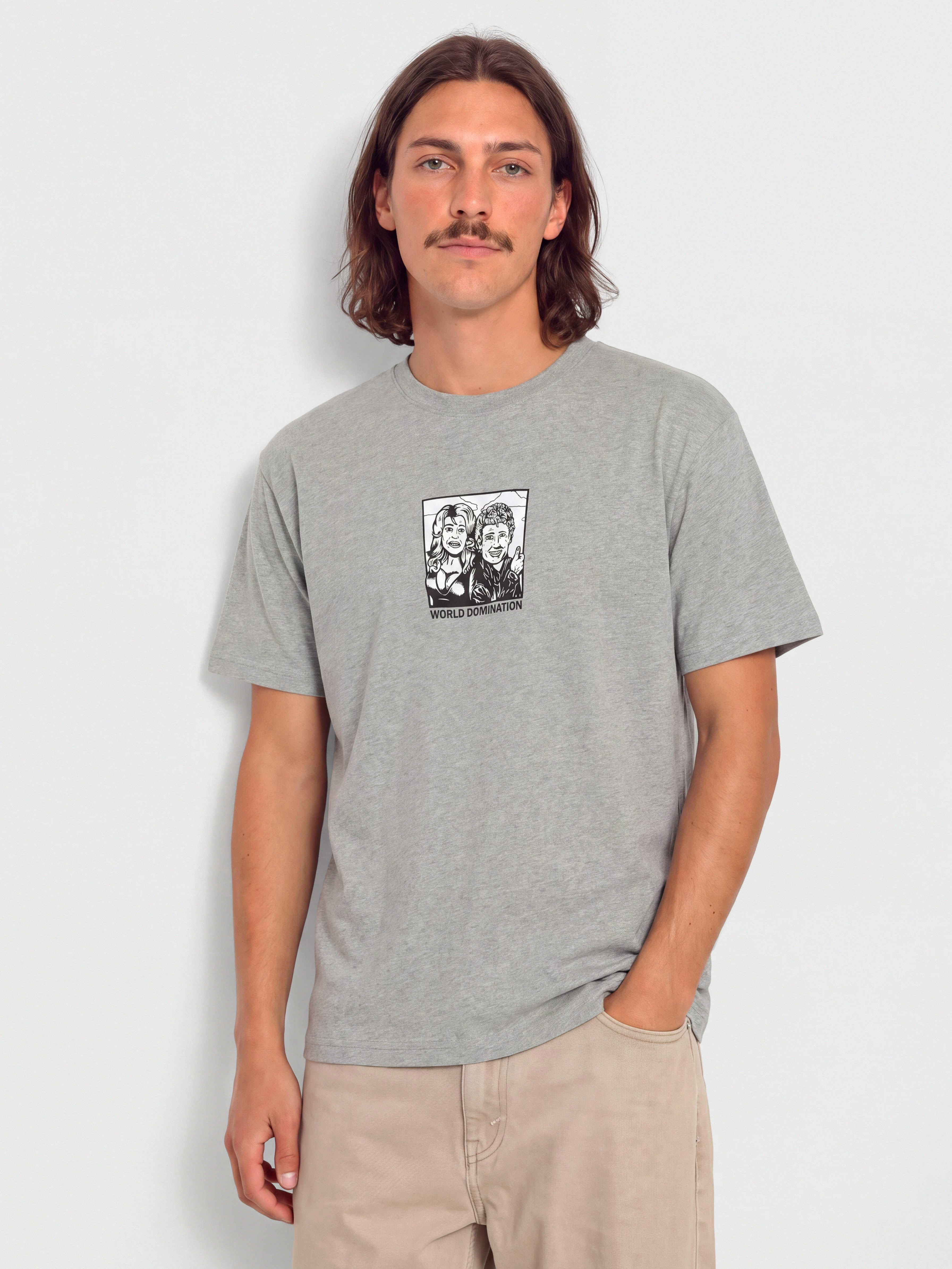 Тениска Polar Skate World Domination (heather grey)