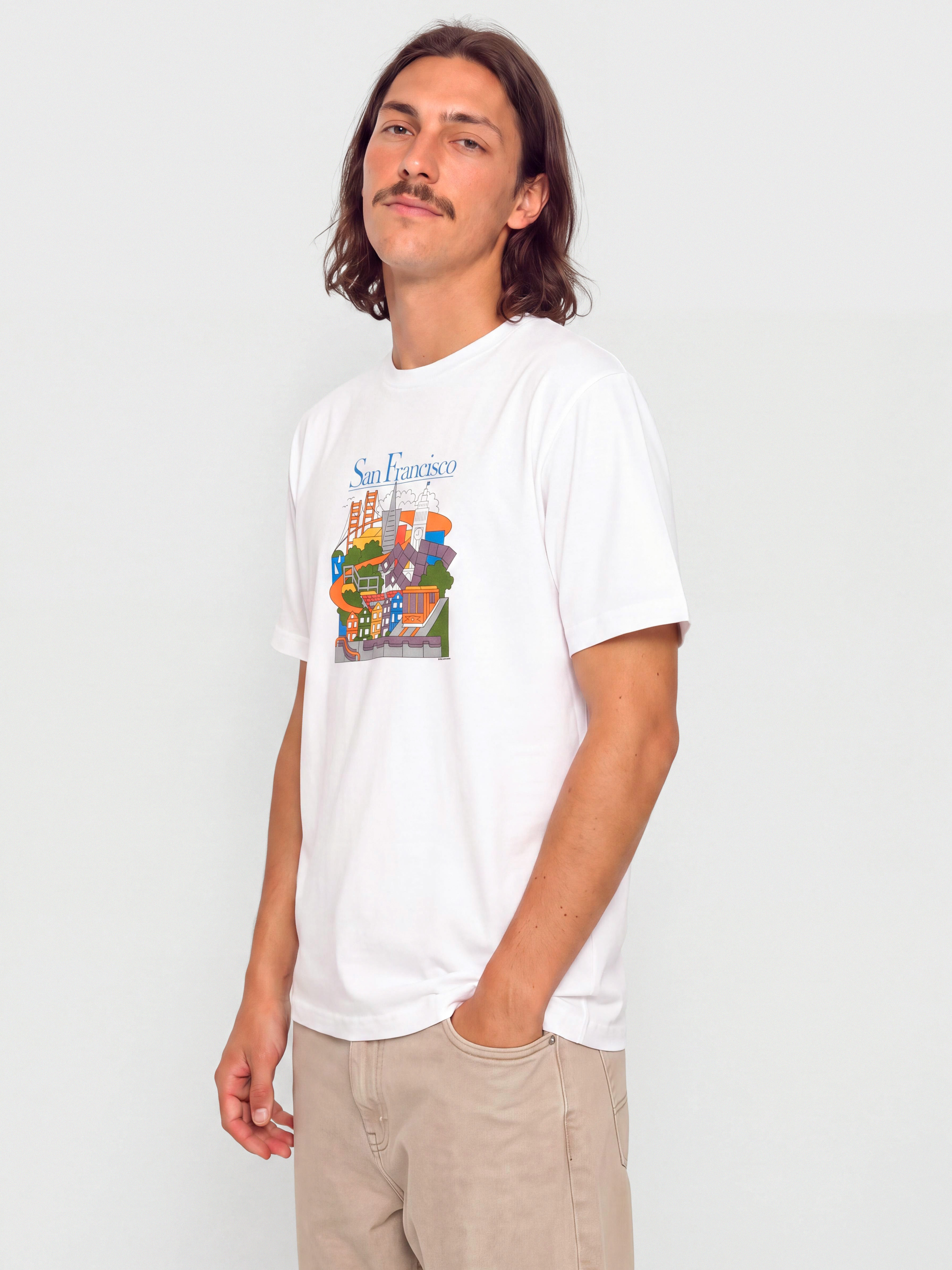 Тениска Real Sf Travel (white w/multi color print)