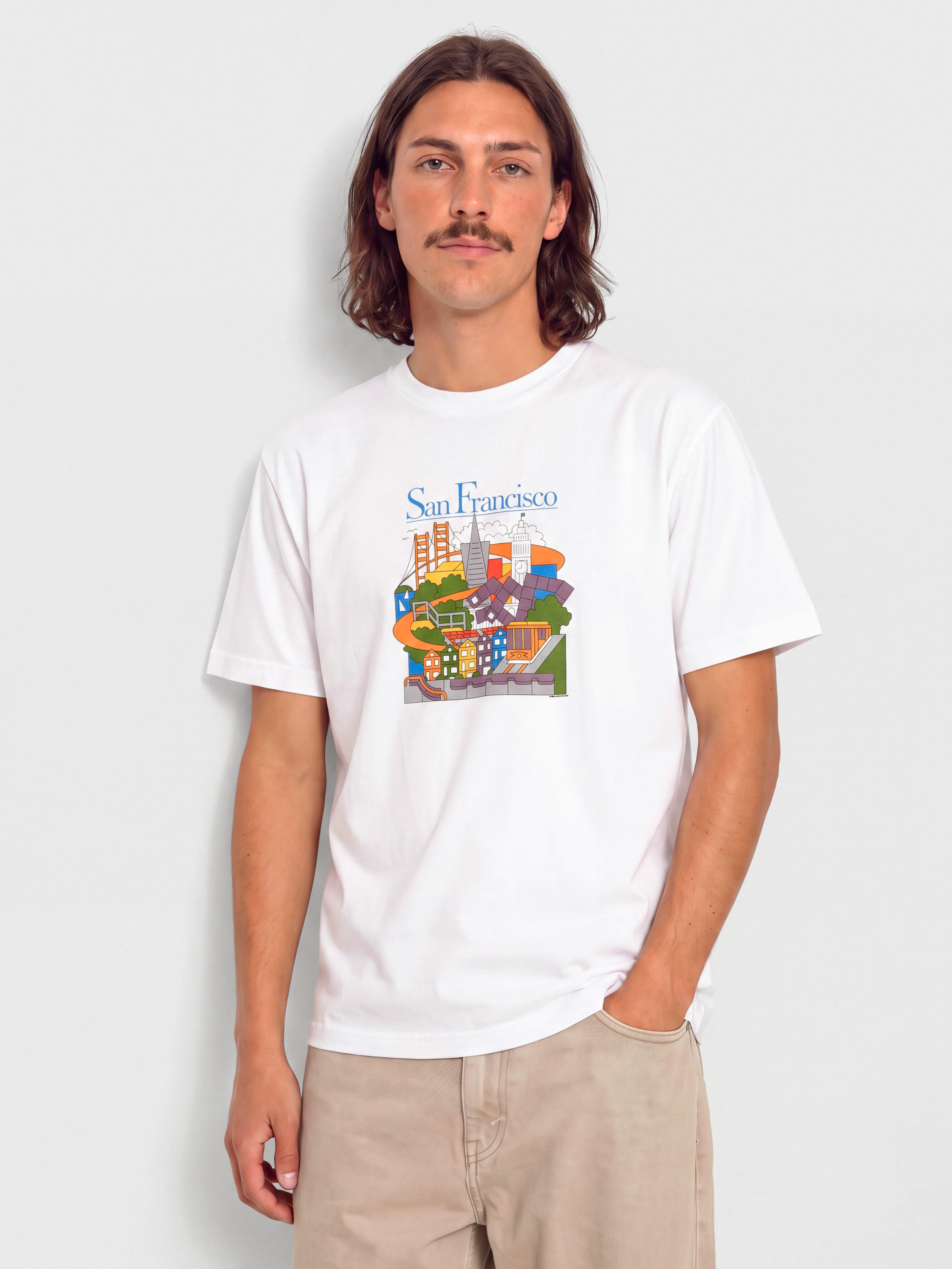 Тениска Real Sf Travel (white w/multi color print)