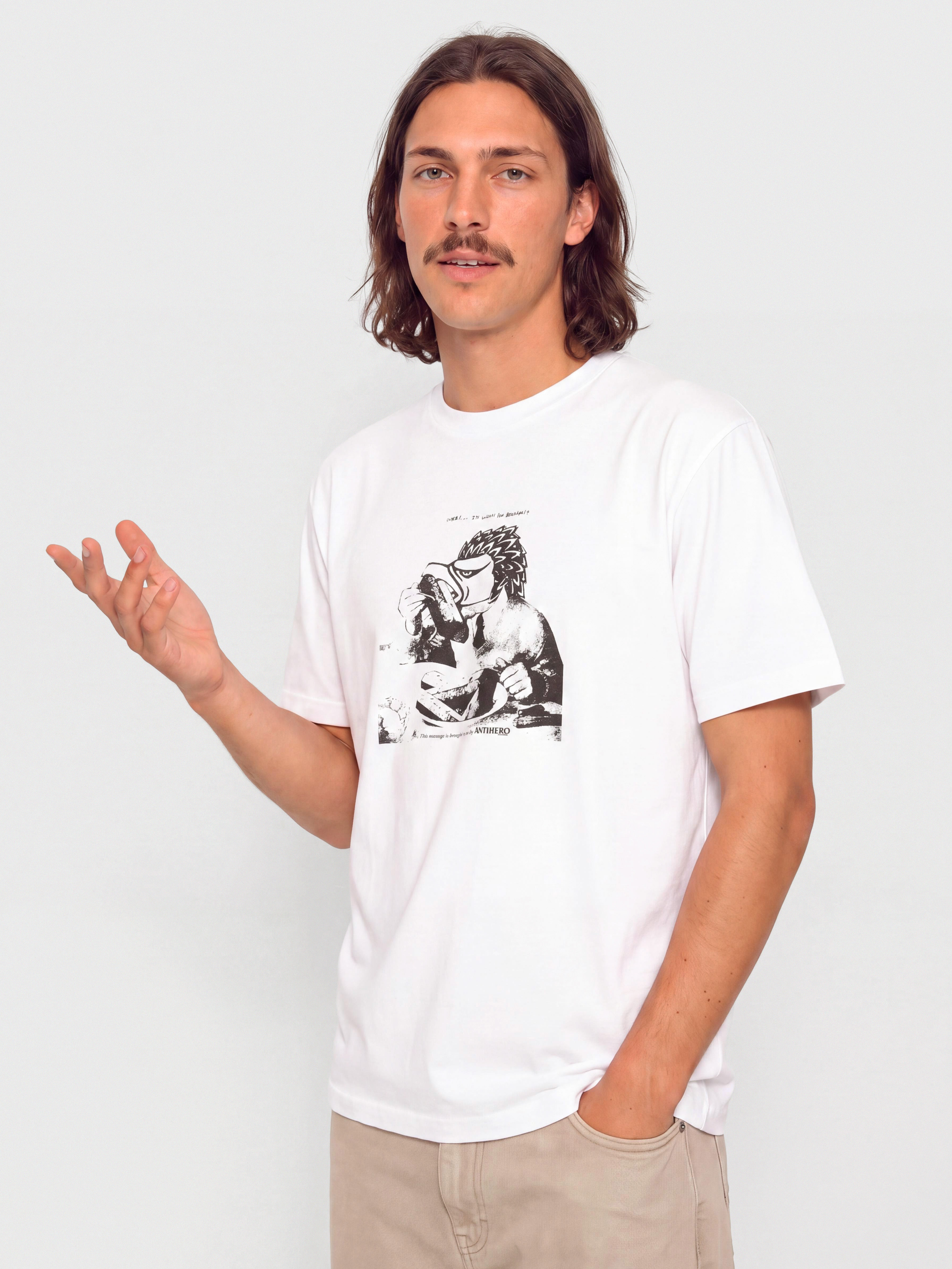 Тениска Antihero Tasty Curbs (white w/black tonal print)