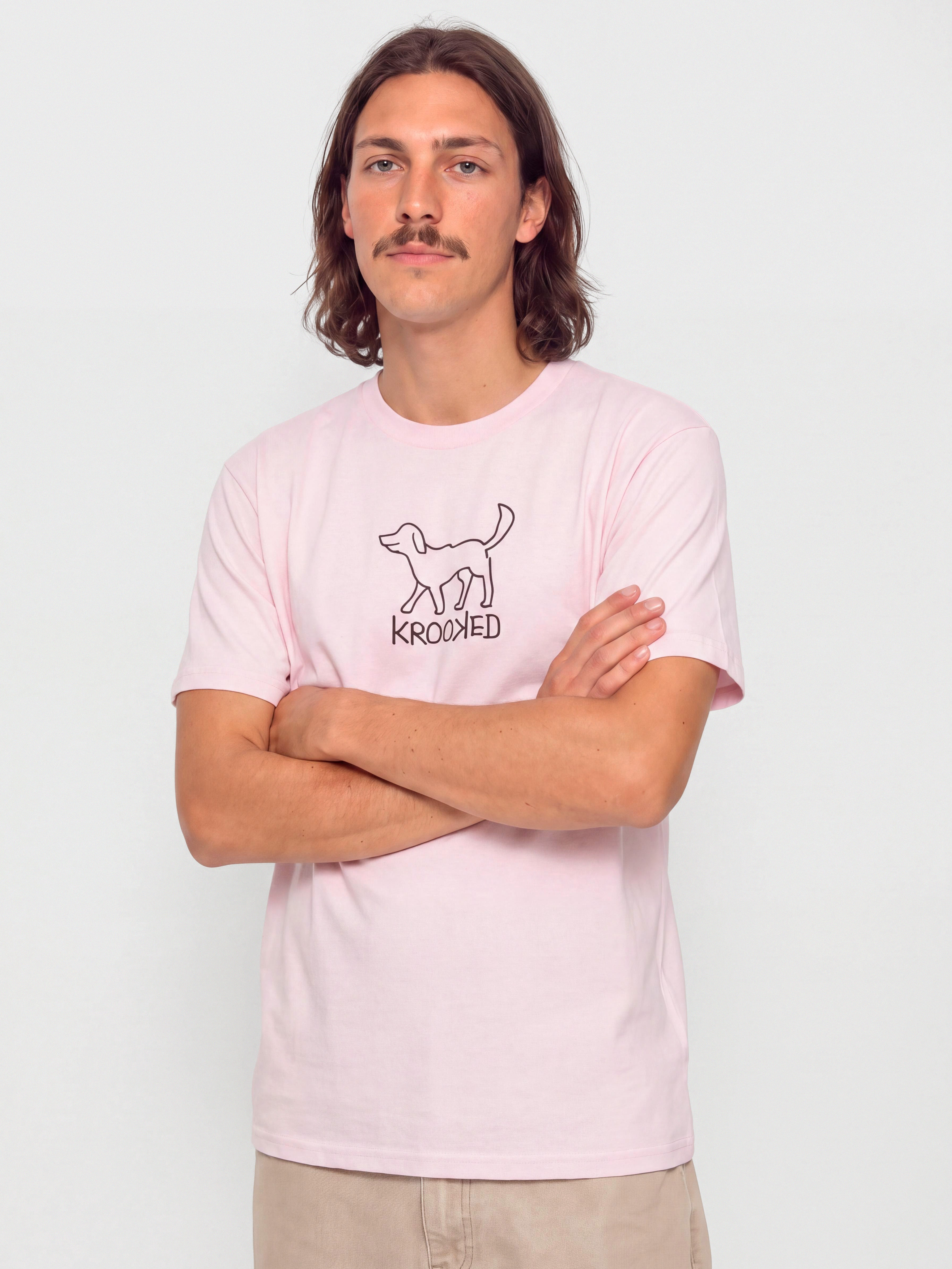 Тениска Krooked El Perro (pink w/black print)