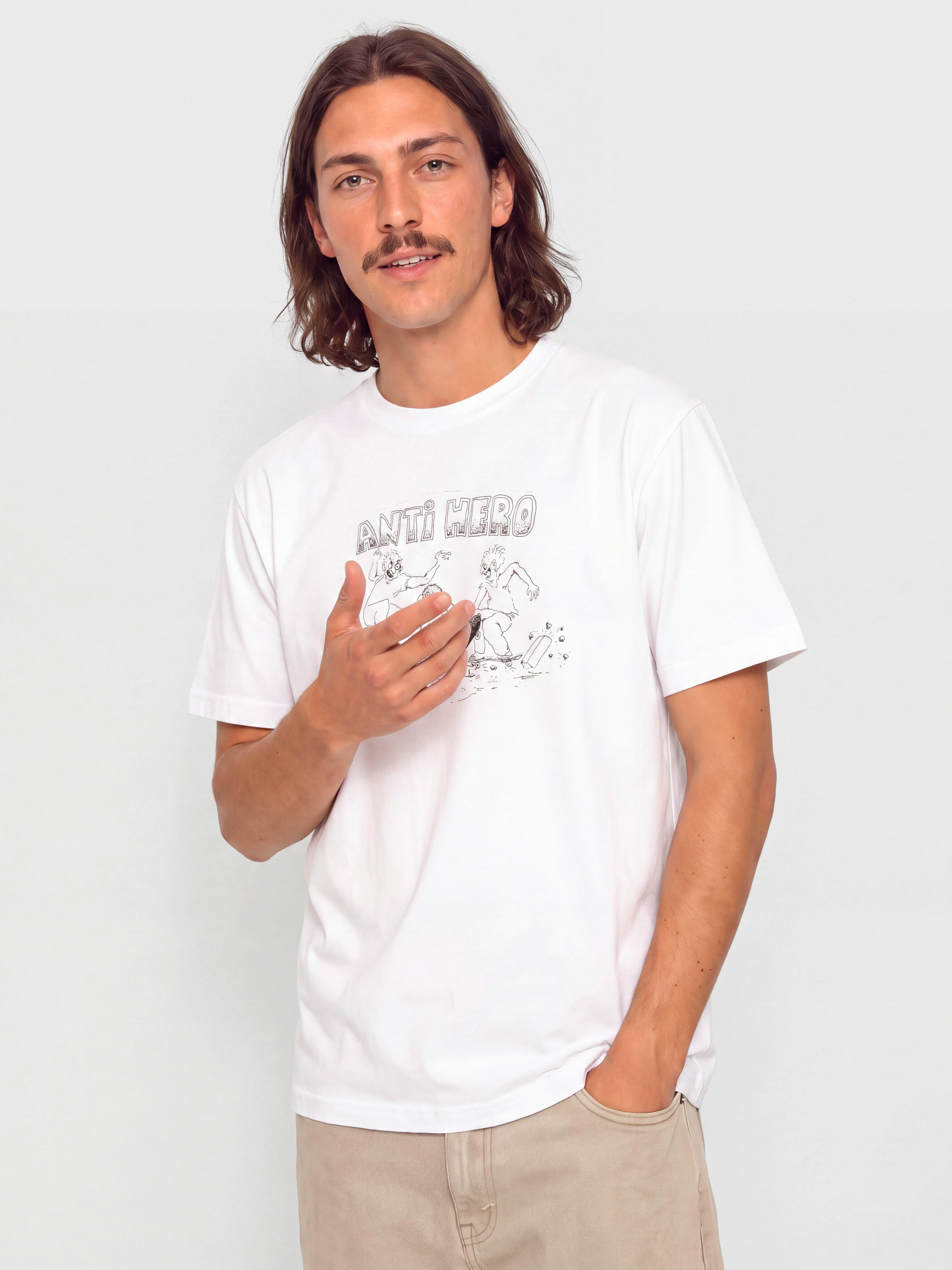 Тениска Antihero Curb Pit (white w/black print)