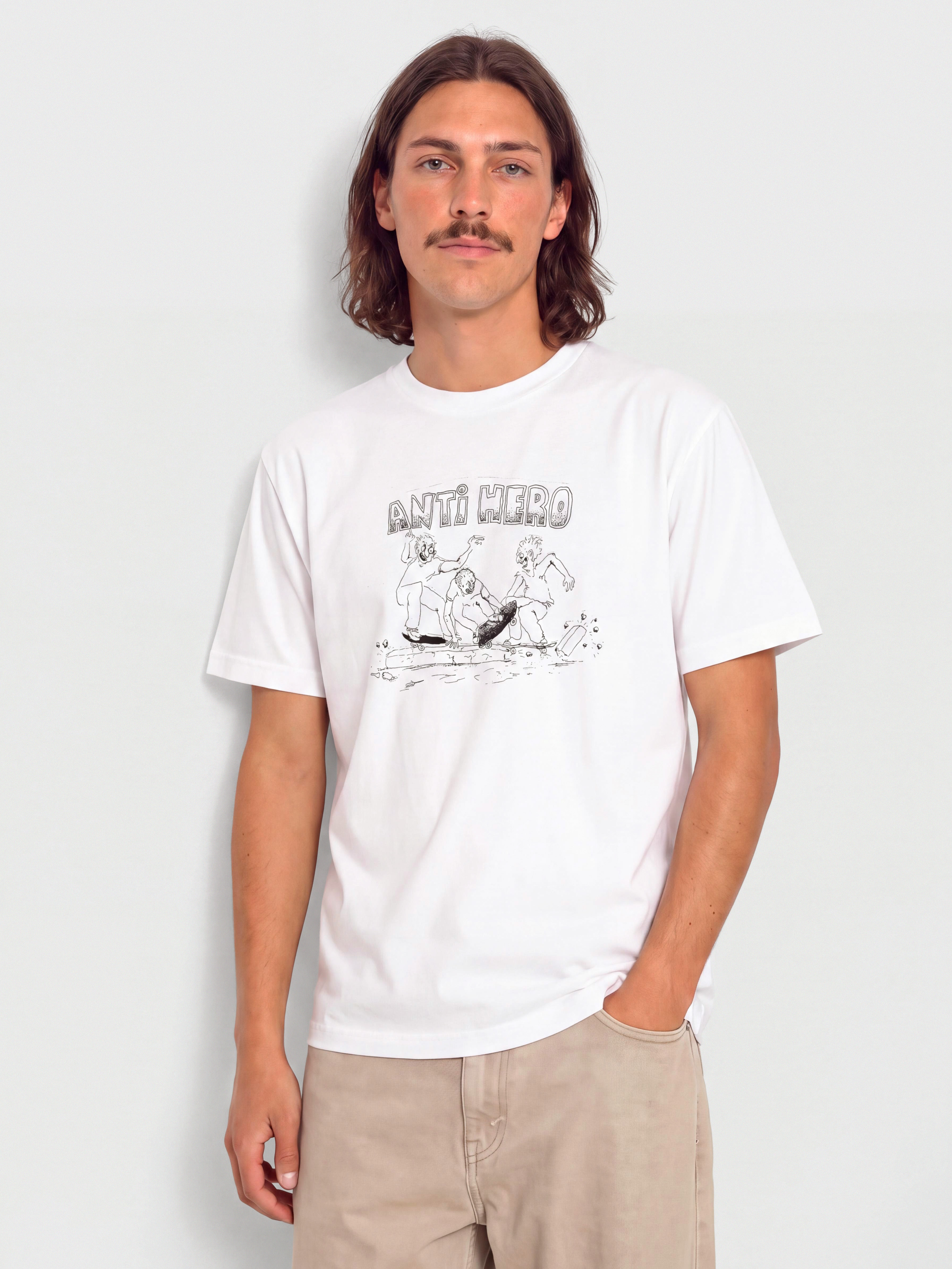 Тениска Antihero Curb Pit (white w/black print)