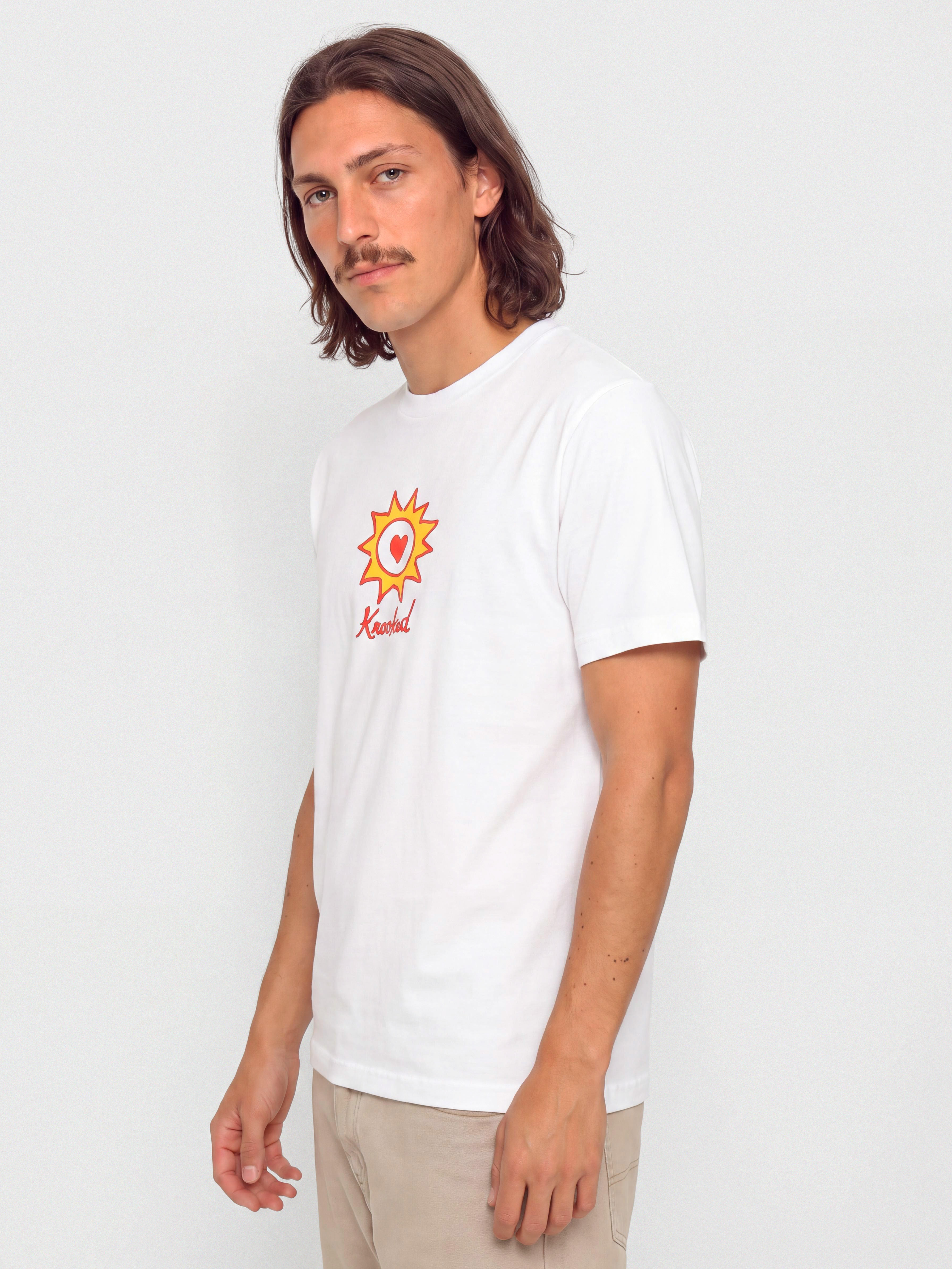 Тениска Krooked Sun Heart (white w/red & yellow print)