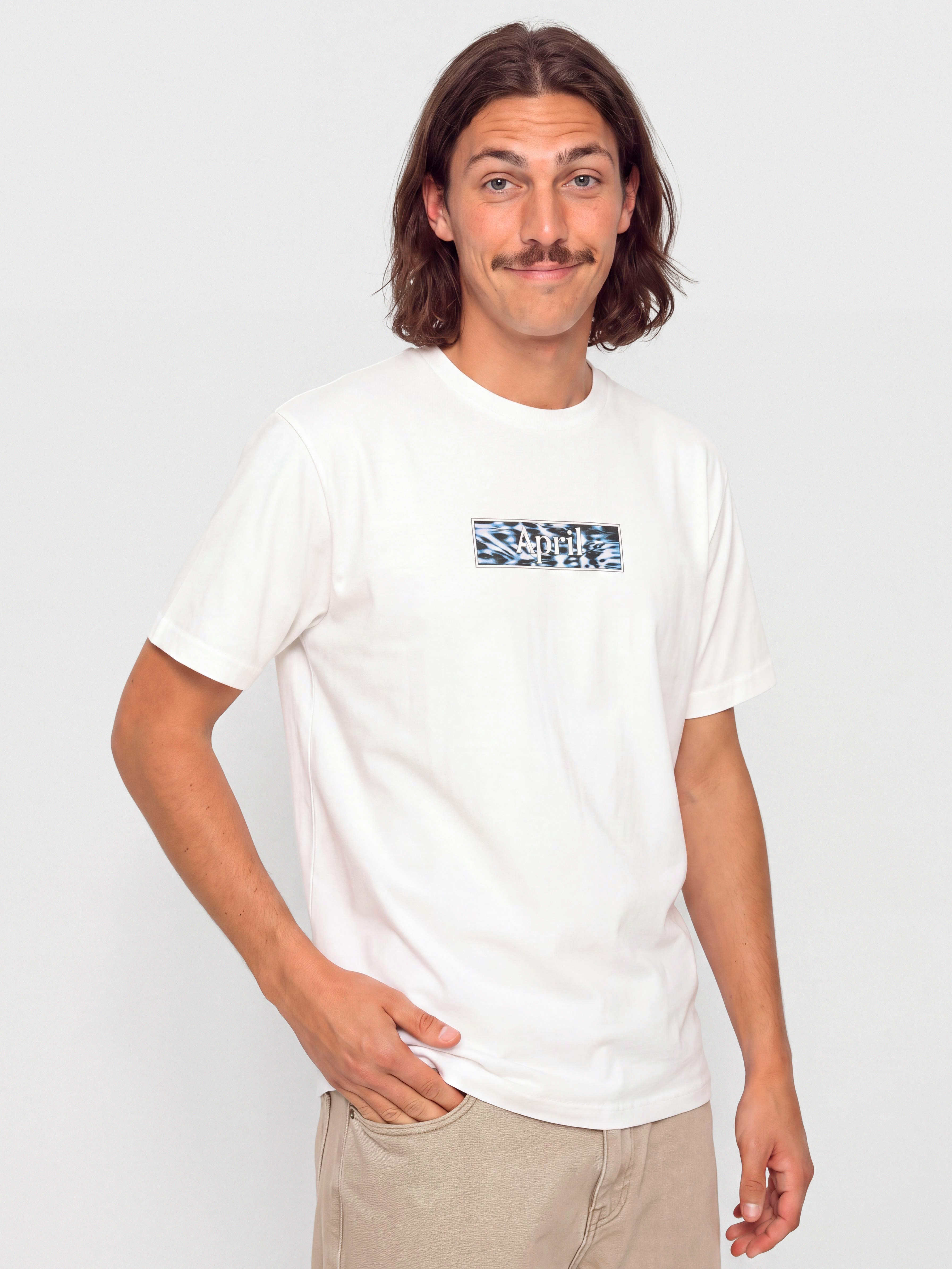 Тениска April Skateboards Liquid (white)