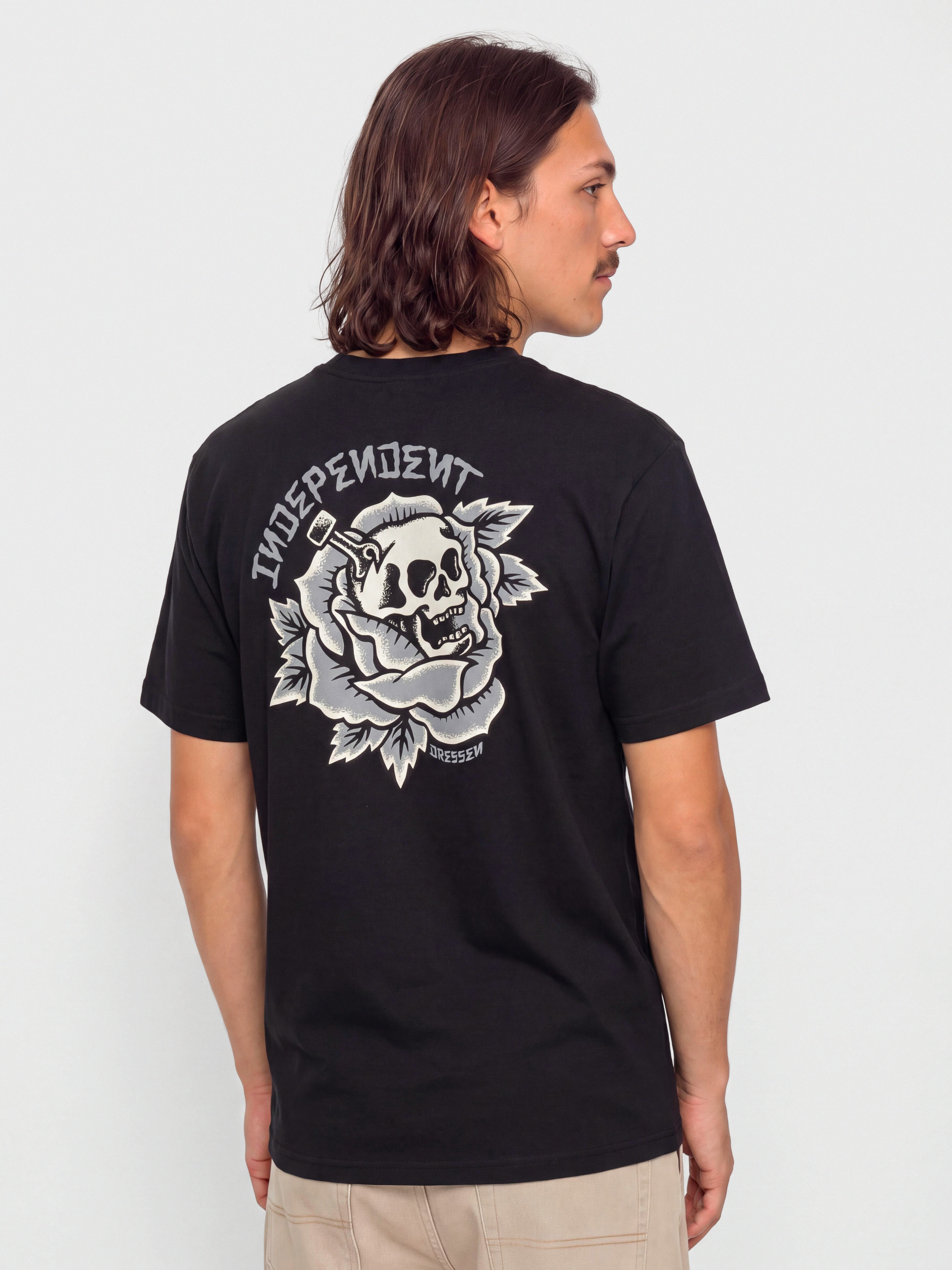 Тениска Independent Dressen Skull Rose (black)
