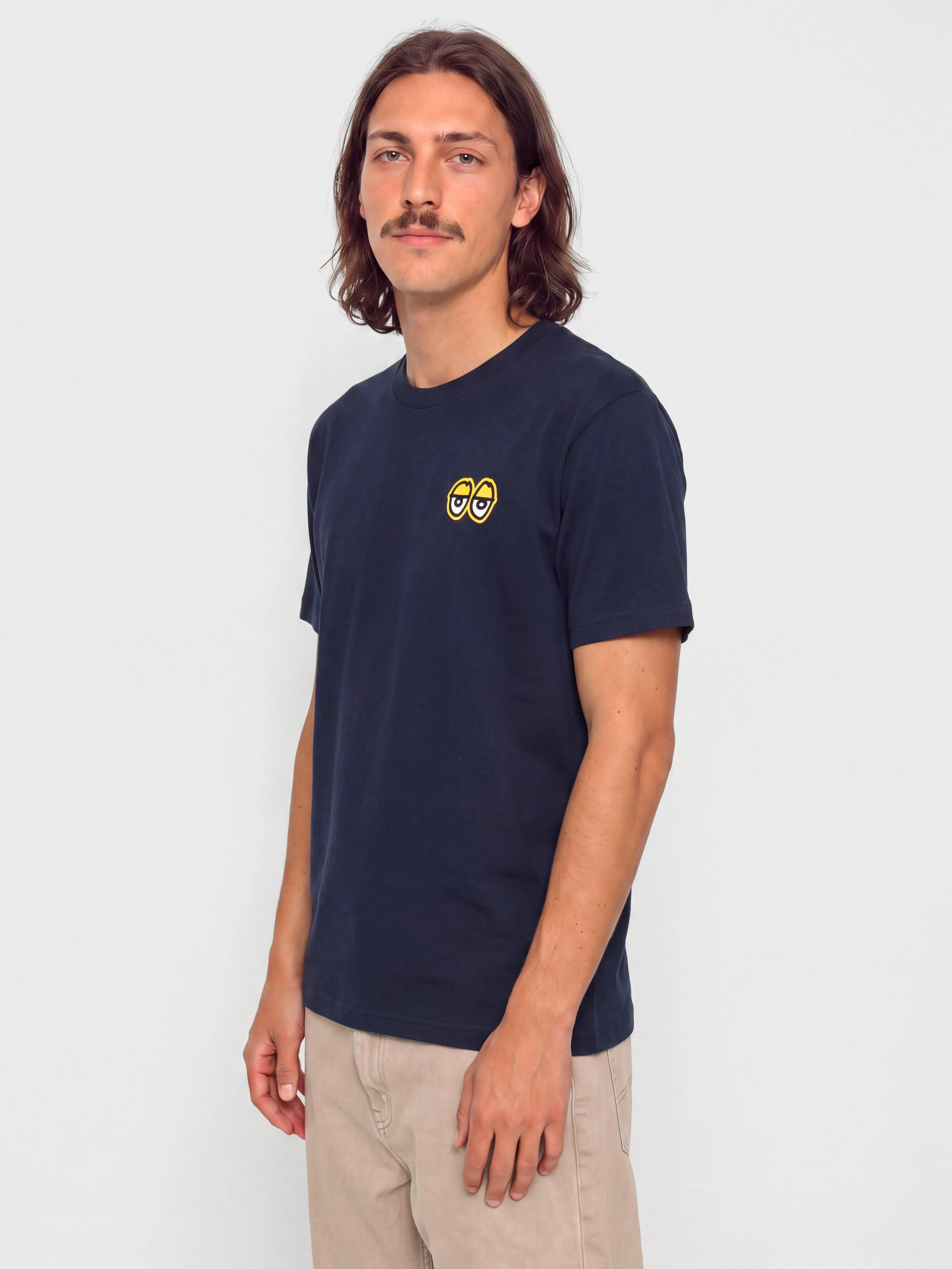 Тениска Krooked New Tricks (true navy w/yellow black & white prints)